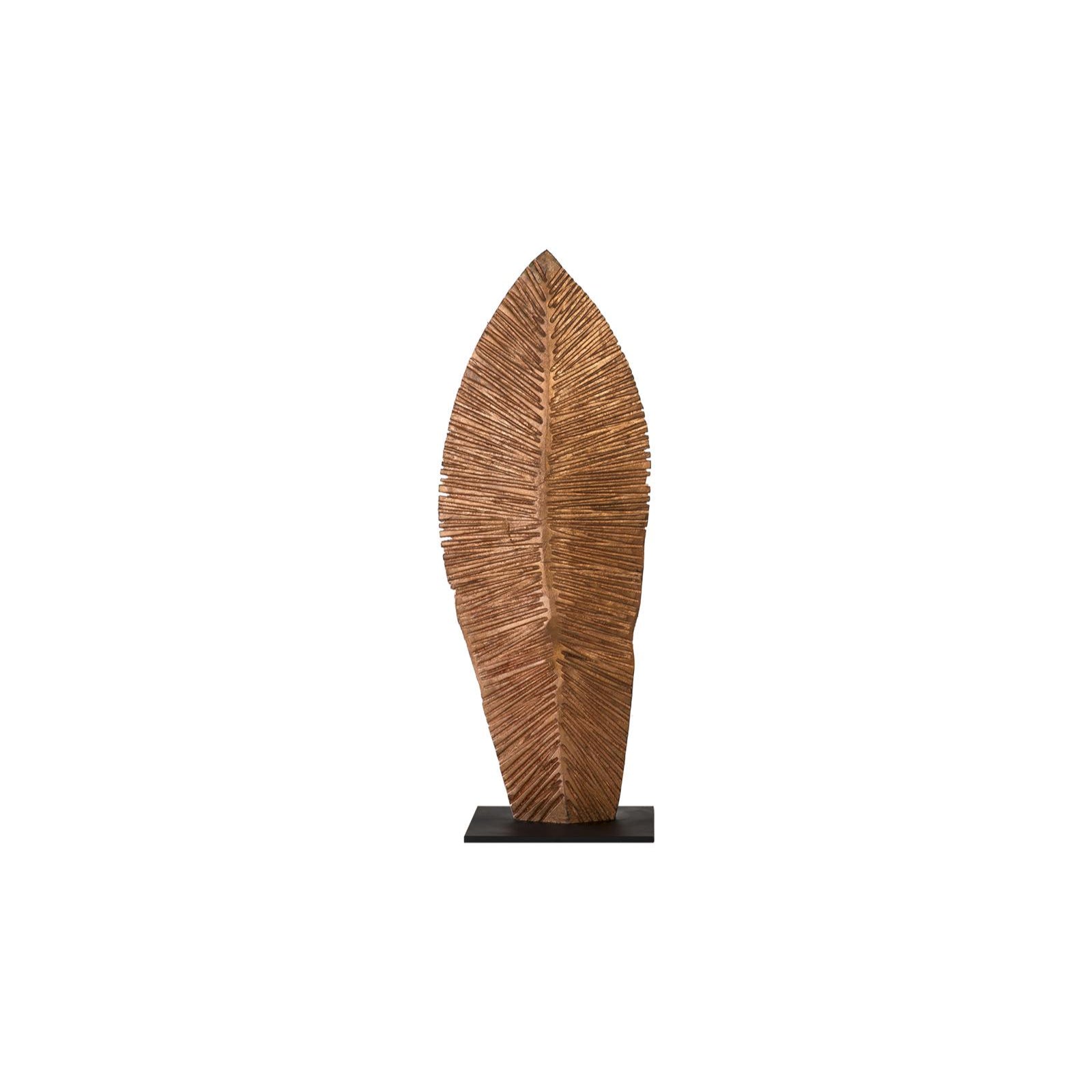 Carved Leaf on Stand - Copper Leaf