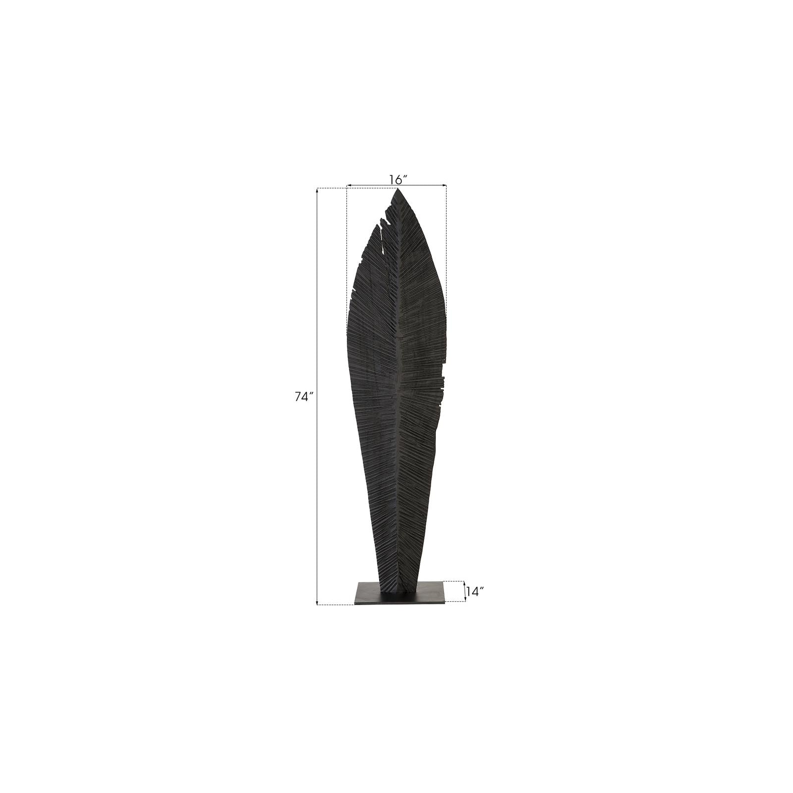 Carved Leaf on Stand - Burnt