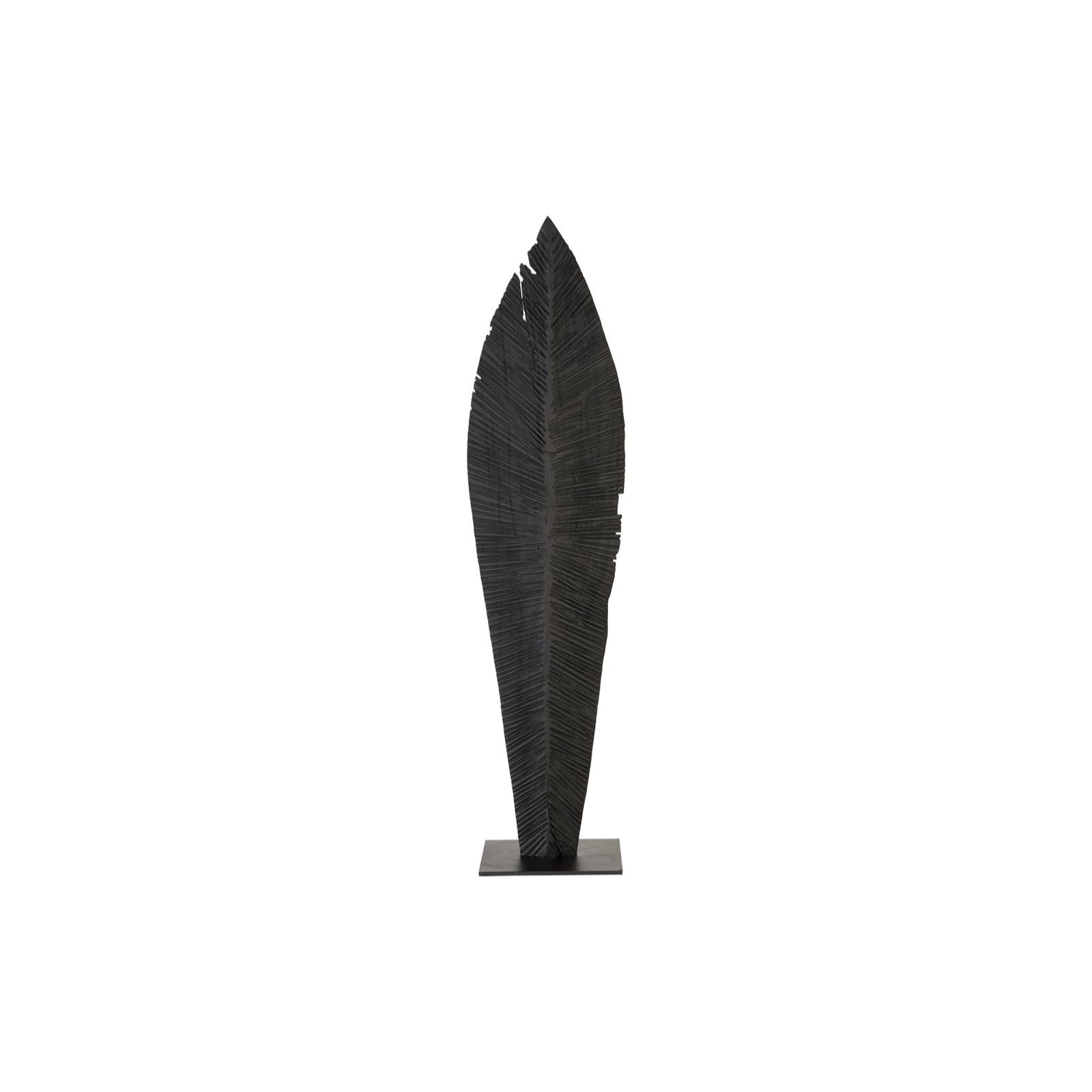 Carved Leaf on Stand - Burnt