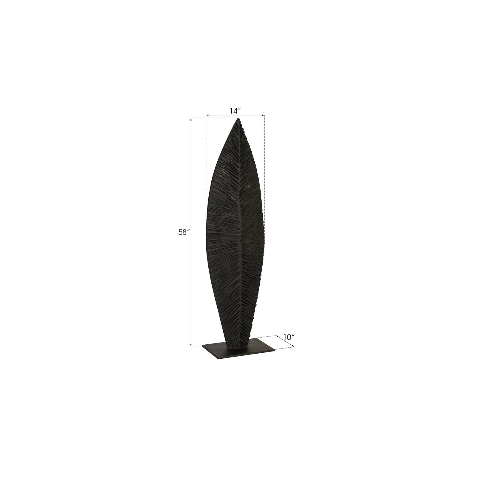 Carved Leaf on Stand - Burnt