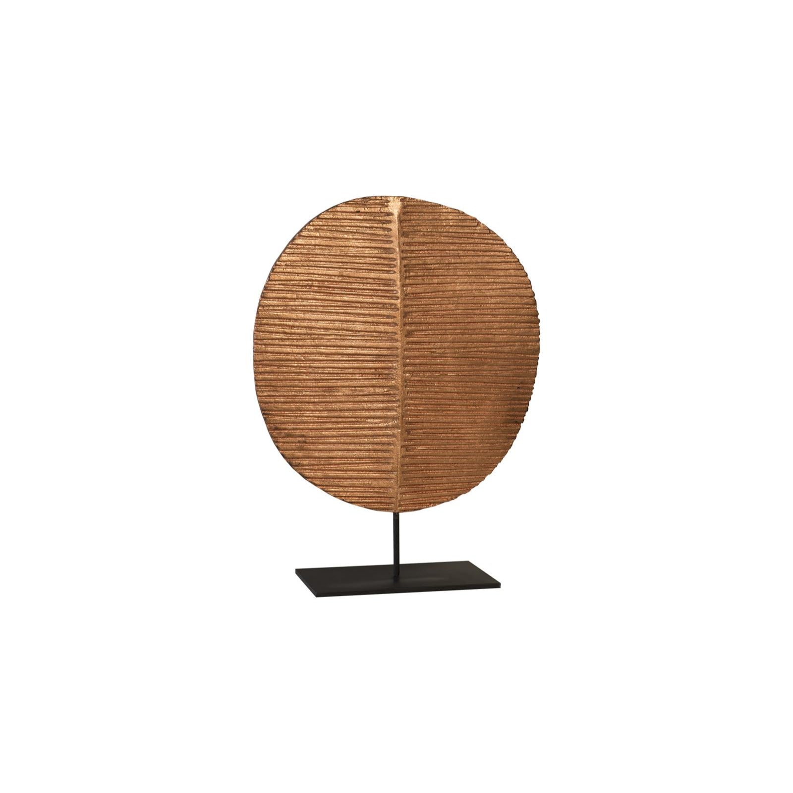 Carved Round Leaf on Metal Stand