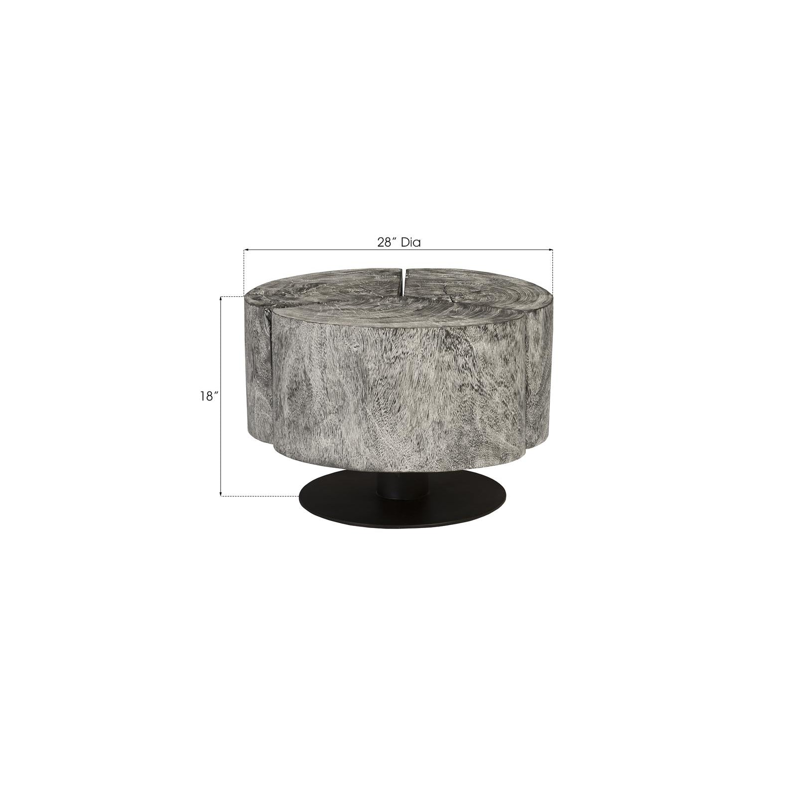 Clover Wood with Metal Base Coffee Table
