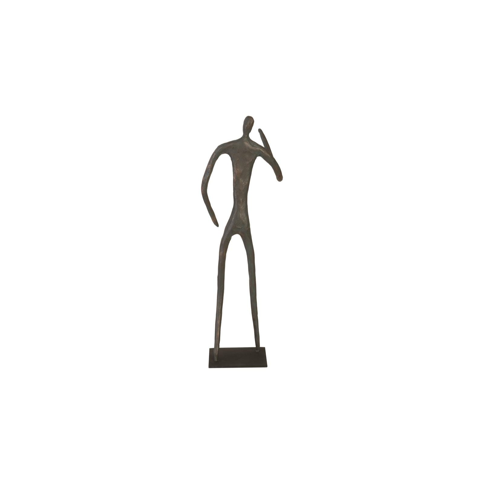 Abstract Figure on Metal Base with Elbow Bent - Bronze Finish
