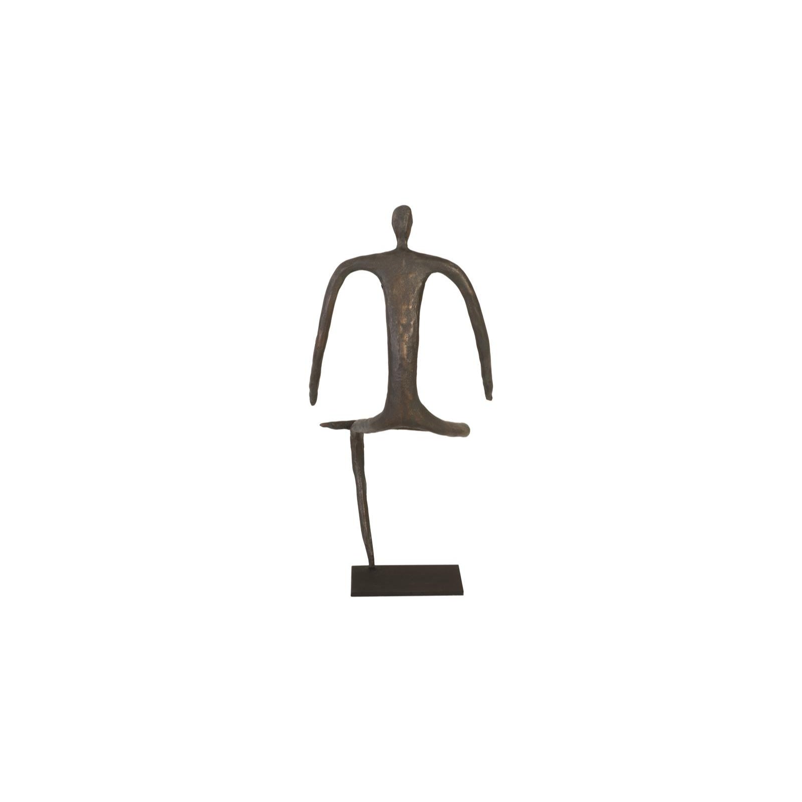 Abstract Figure on Metal Base with Leg Folded - Bronze Finish
