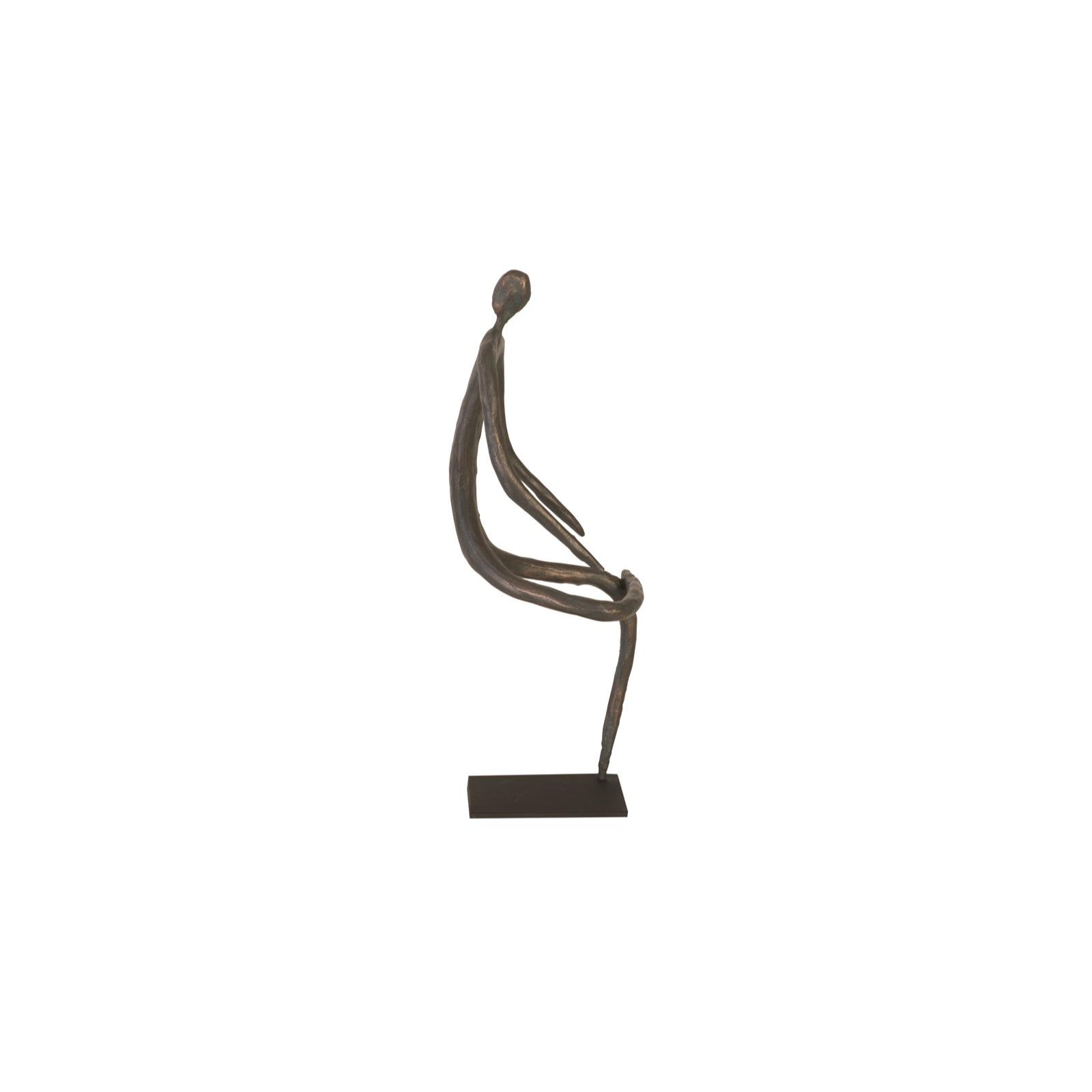 Abstract Figure on Metal Base with Leg Folded - Bronze Finish