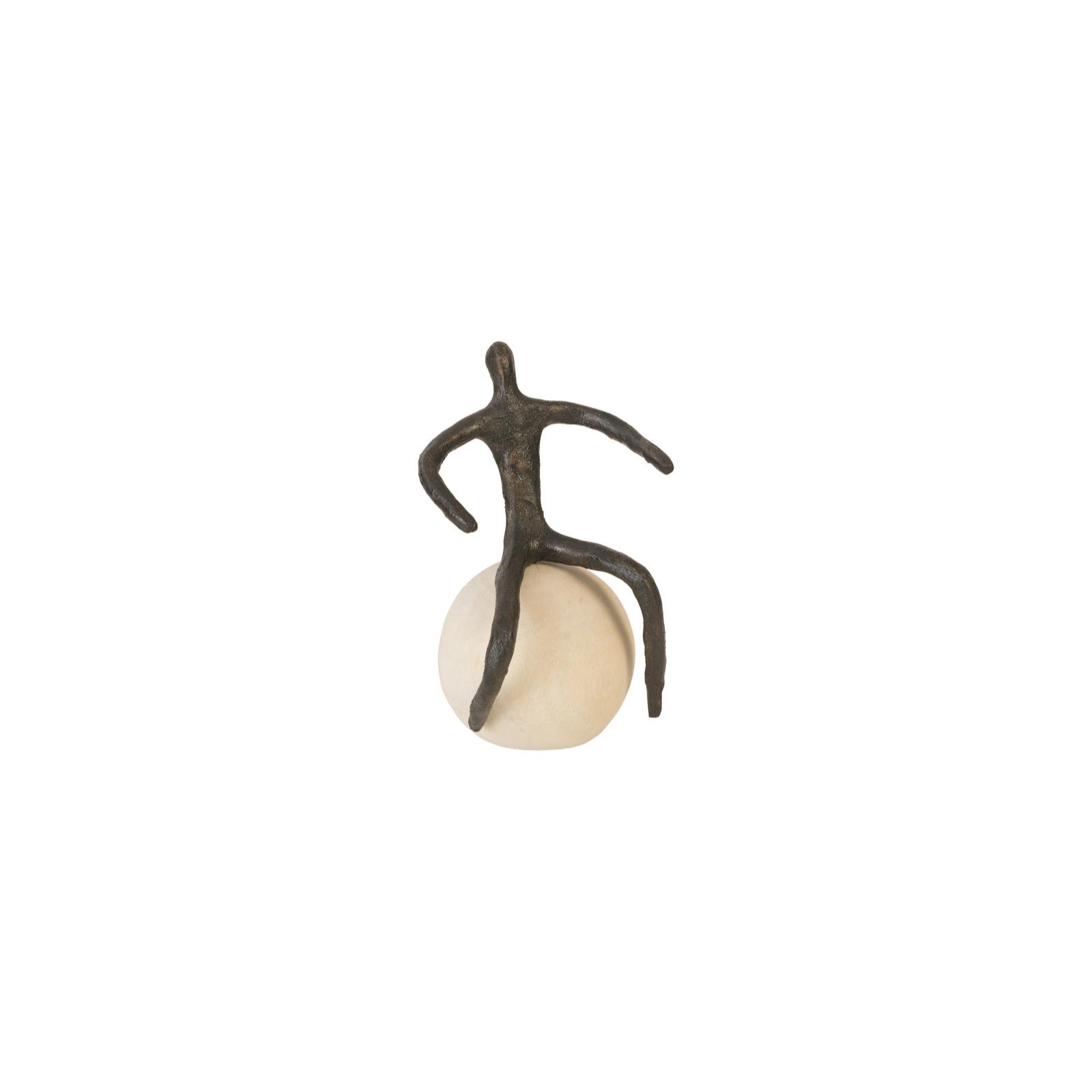 Abstract Figure on Bleached Wood Base - Bronze