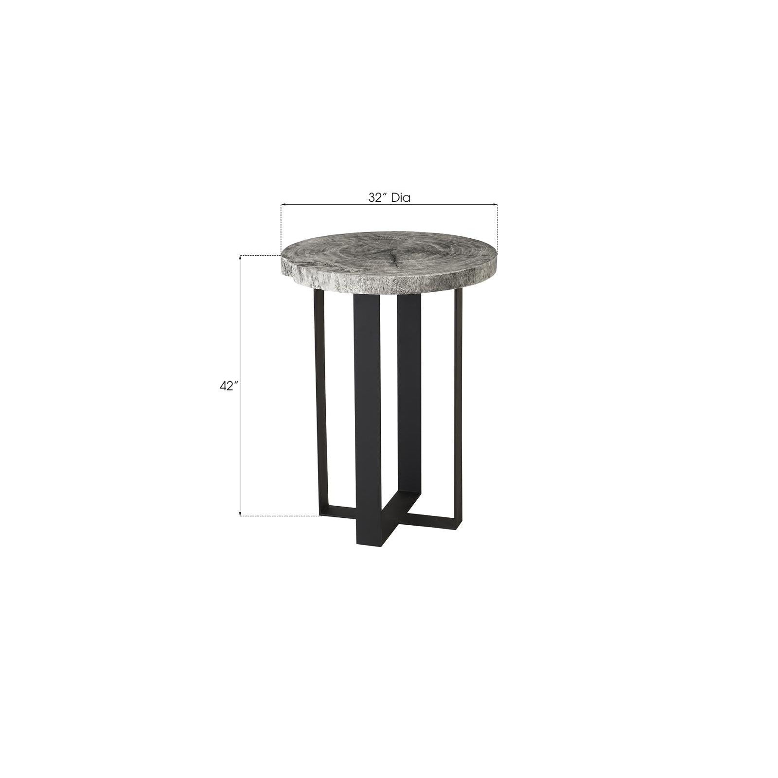 Chuleta Bar Table on Black Metal Base