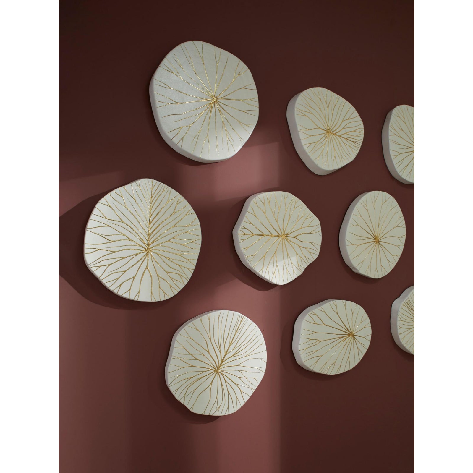 Rivulet Wall Tile - Gold Leaf on White