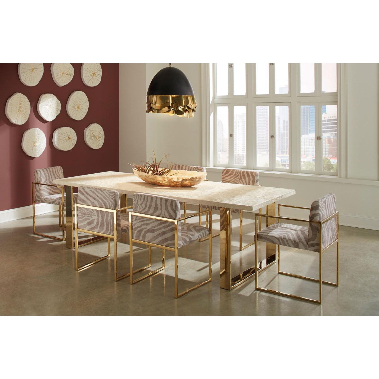 Rivulet Wall Tile - Gold Leaf on White