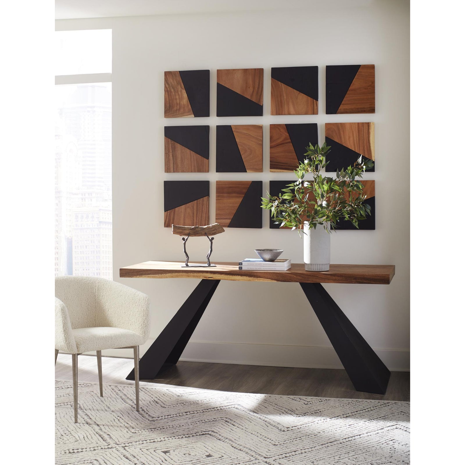 Geometry Wood Left Wall Tiles