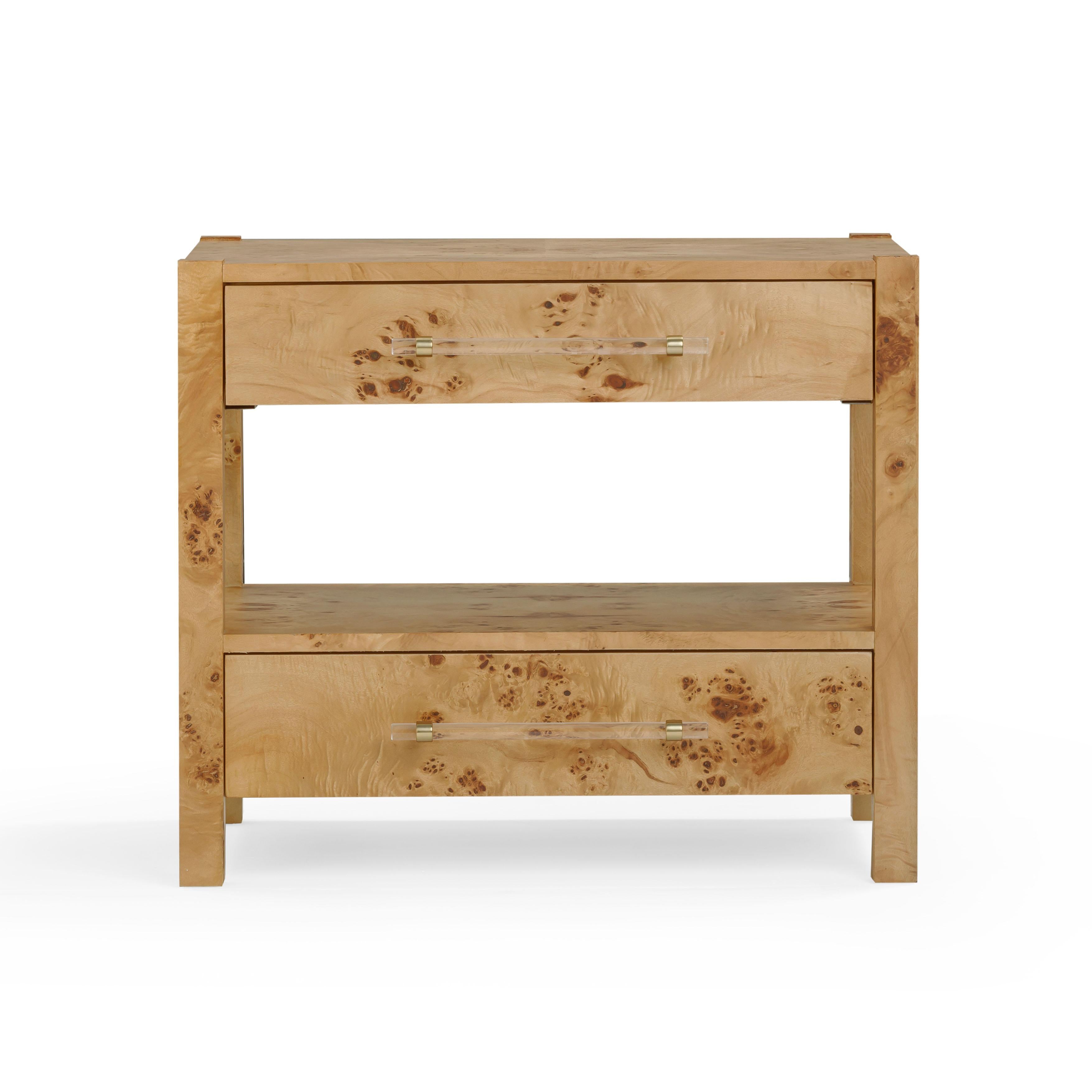 Brandyss 26" Burl 2-Drawer Nightstand