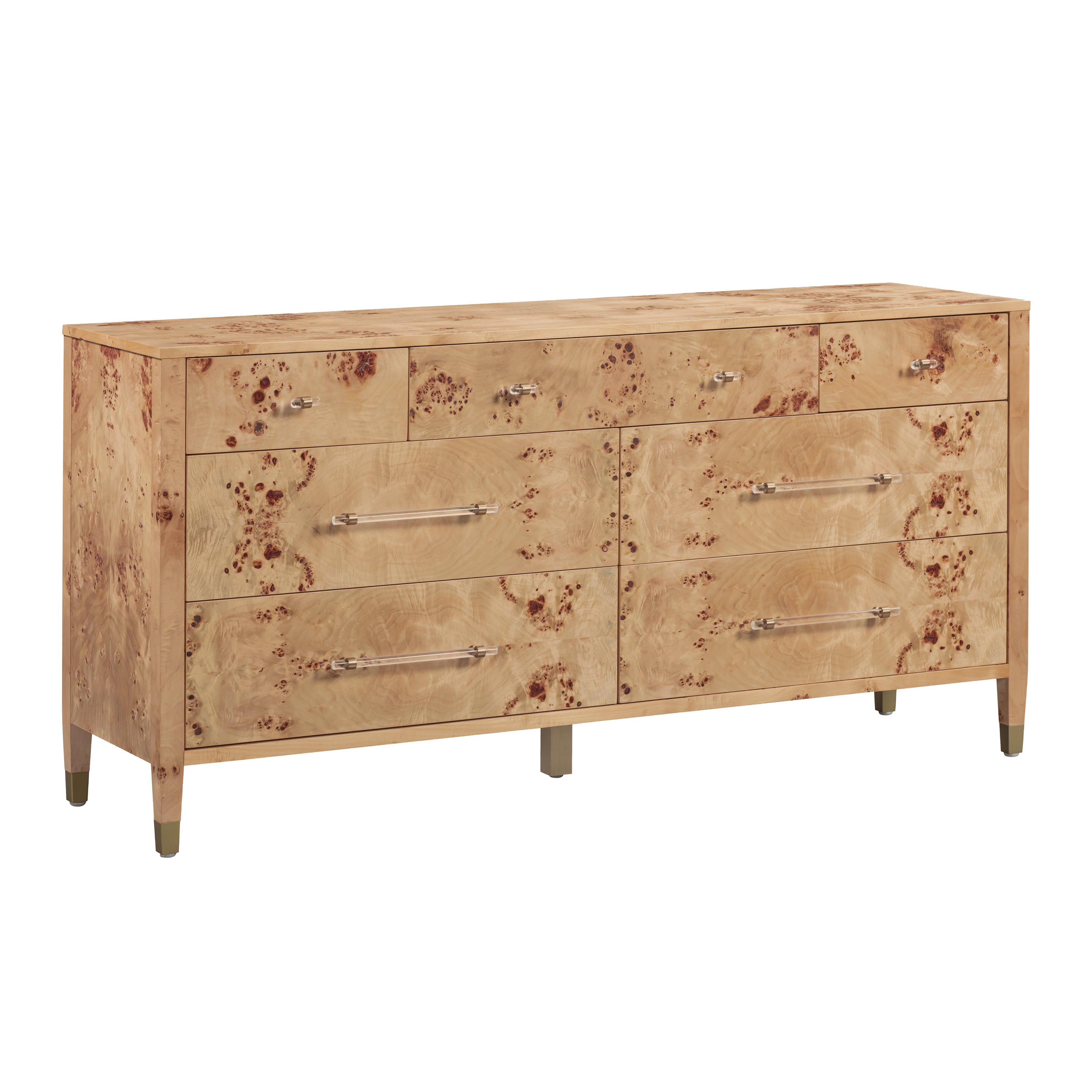 Brandyss 62" Burl 7-Drawer Dresser