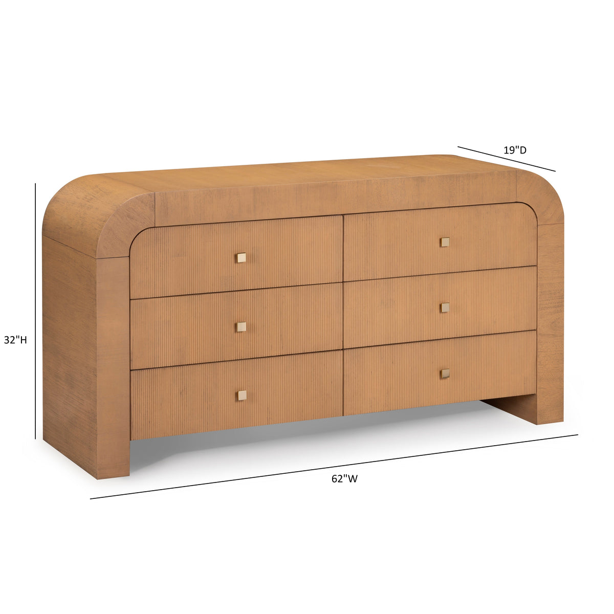 Hump 62" Arched 6-Drawer Dresser