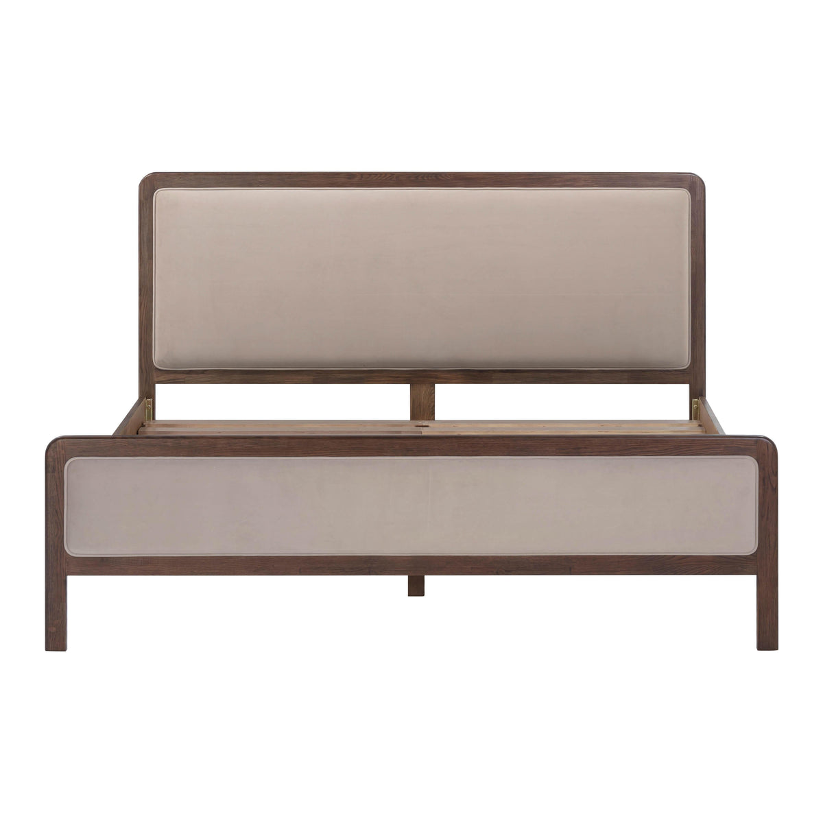 Hella Contract-Grade Velvet and Ash Wood Bed