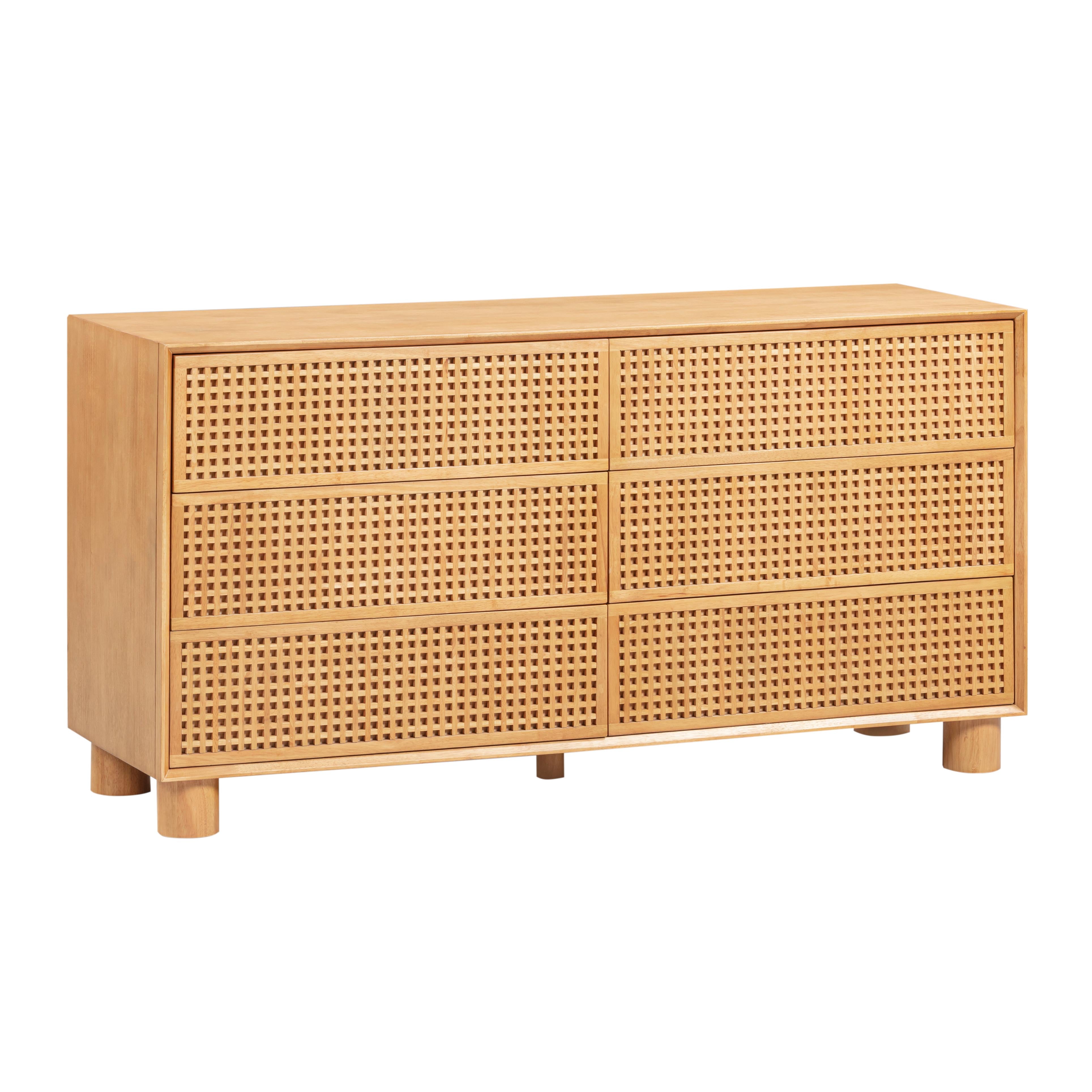 Miles Natural Wood 6-Drawer Dresser