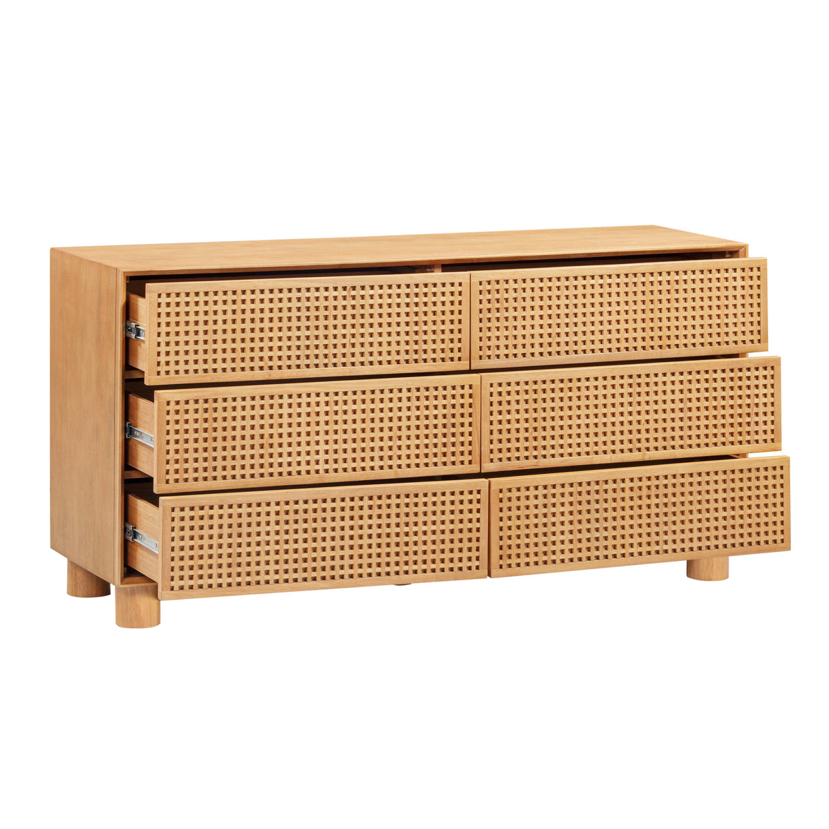 Miles Natural Wood 6-Drawer Dresser