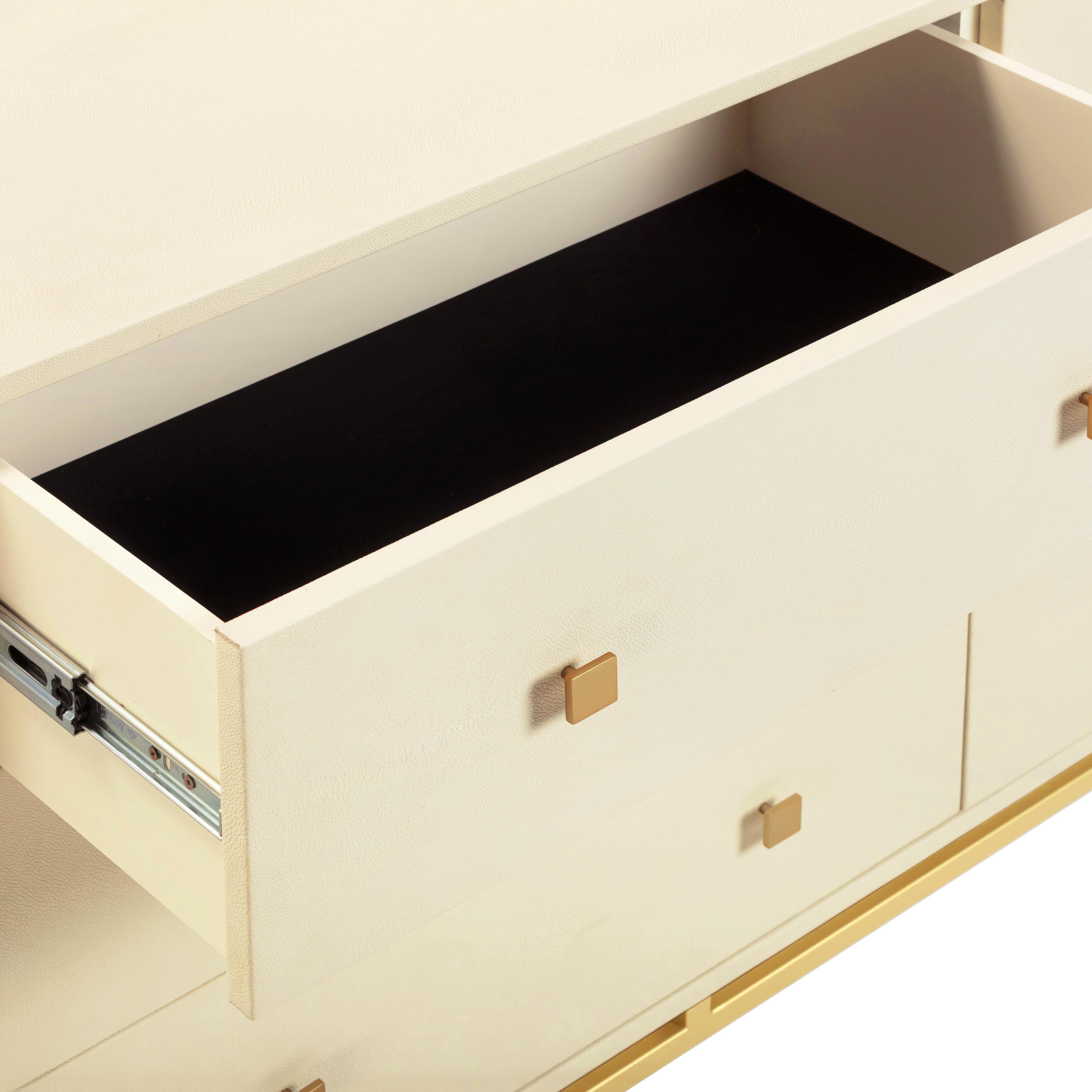Pesce 57" Faux Shagreen 6-Drawer Dresser