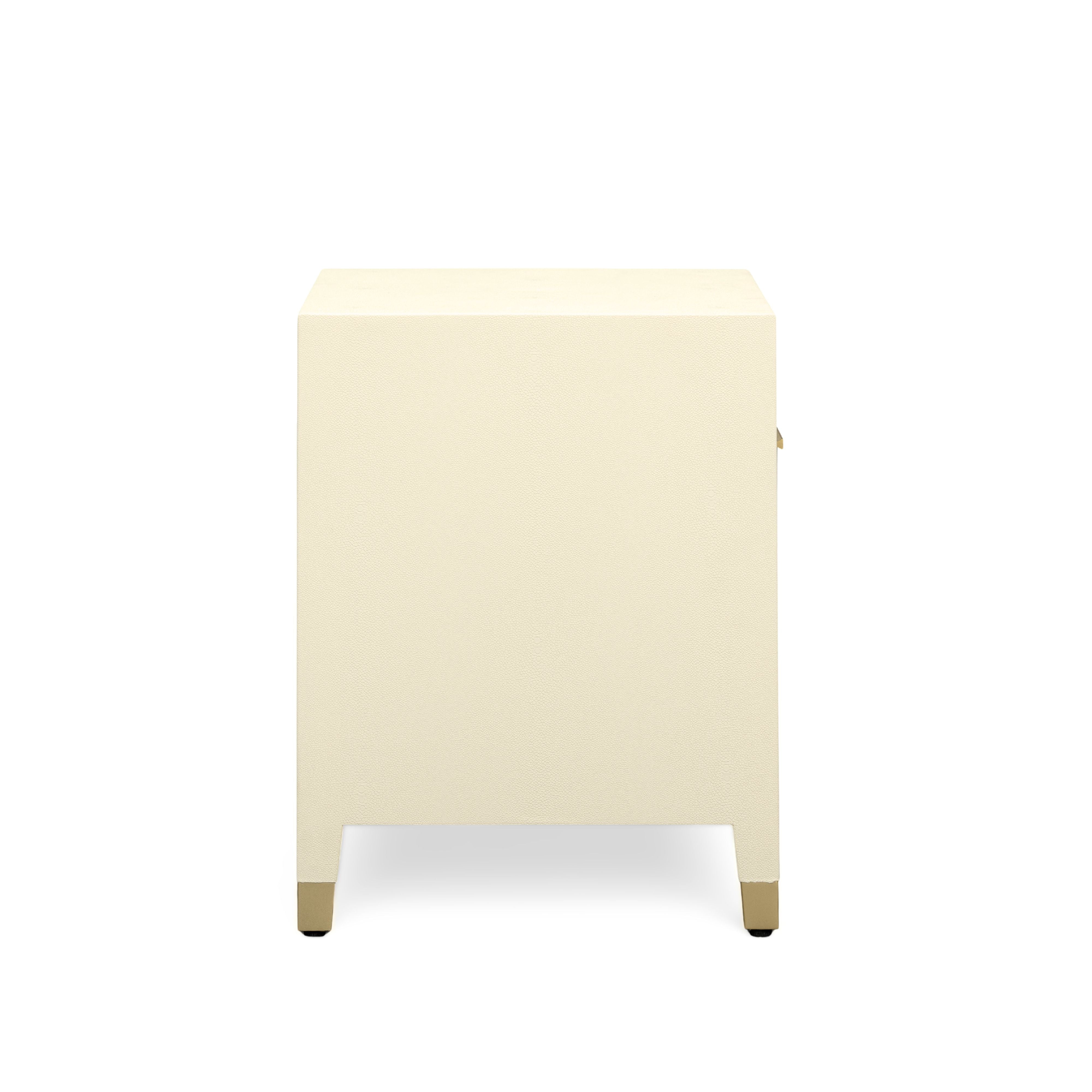 Dani 25" Cream Faux Shagreen Nightstand with Drawer
