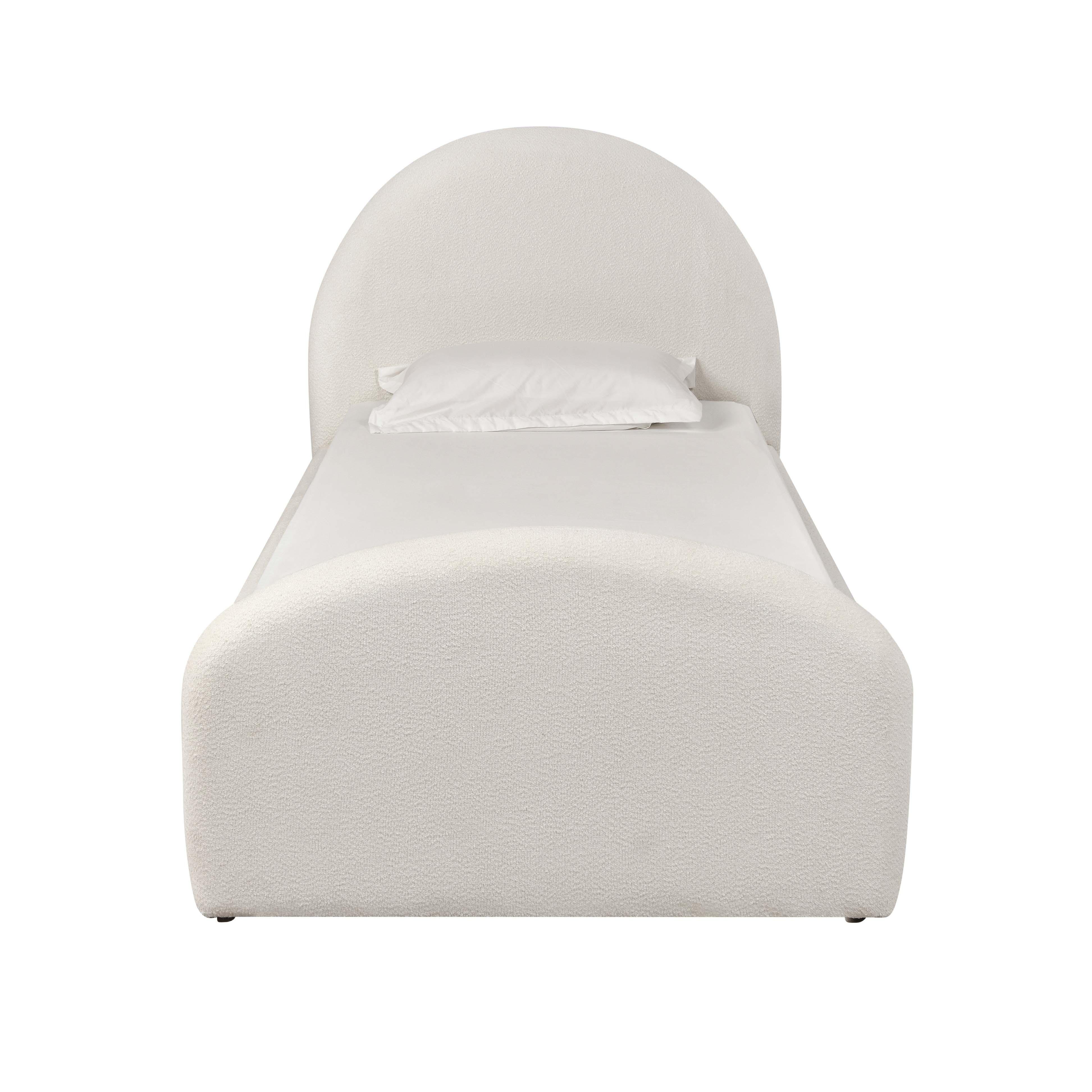 Moon Cream Performance Boucle Twin Bed