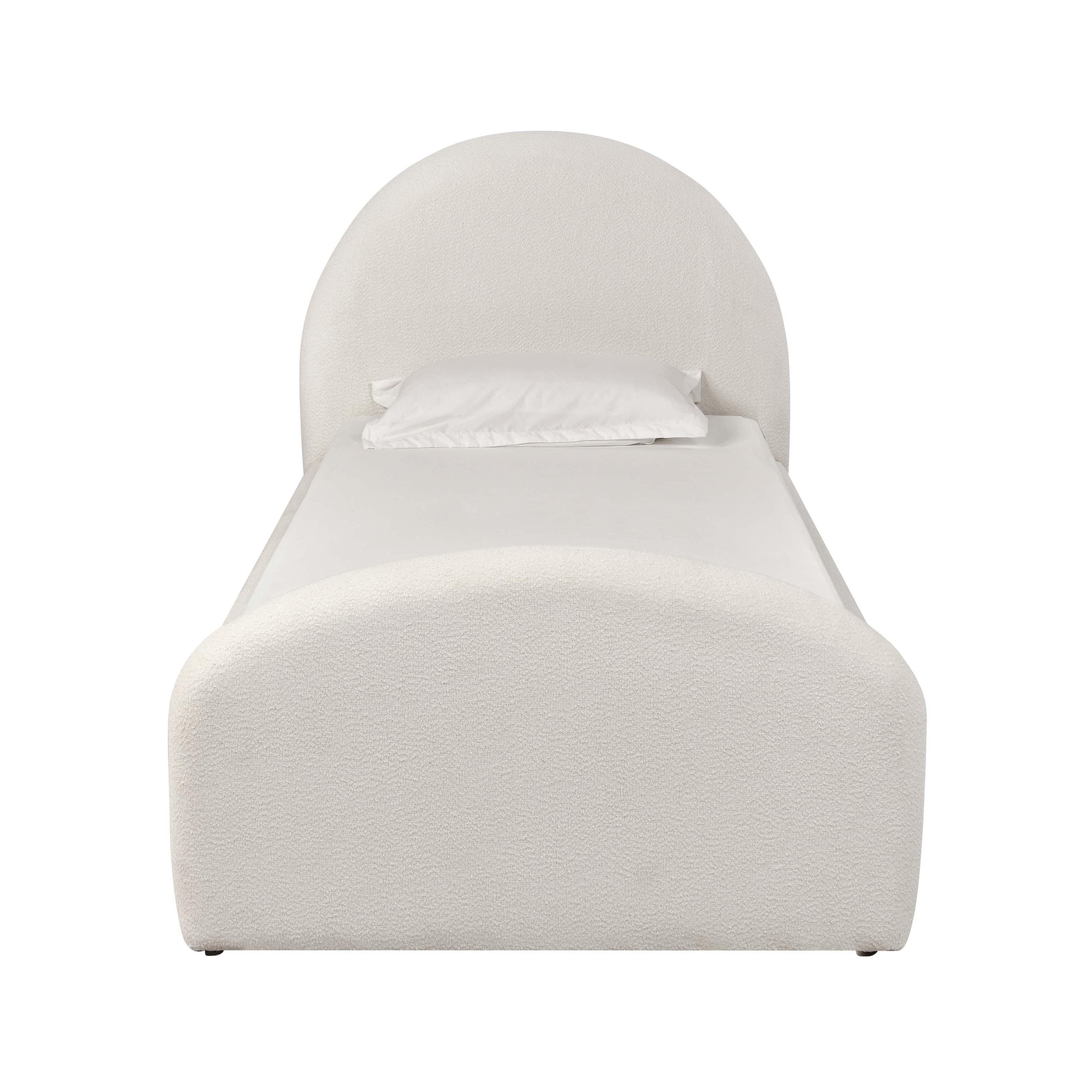 Moon Cream Performance Boucle Twin Trundle Bed