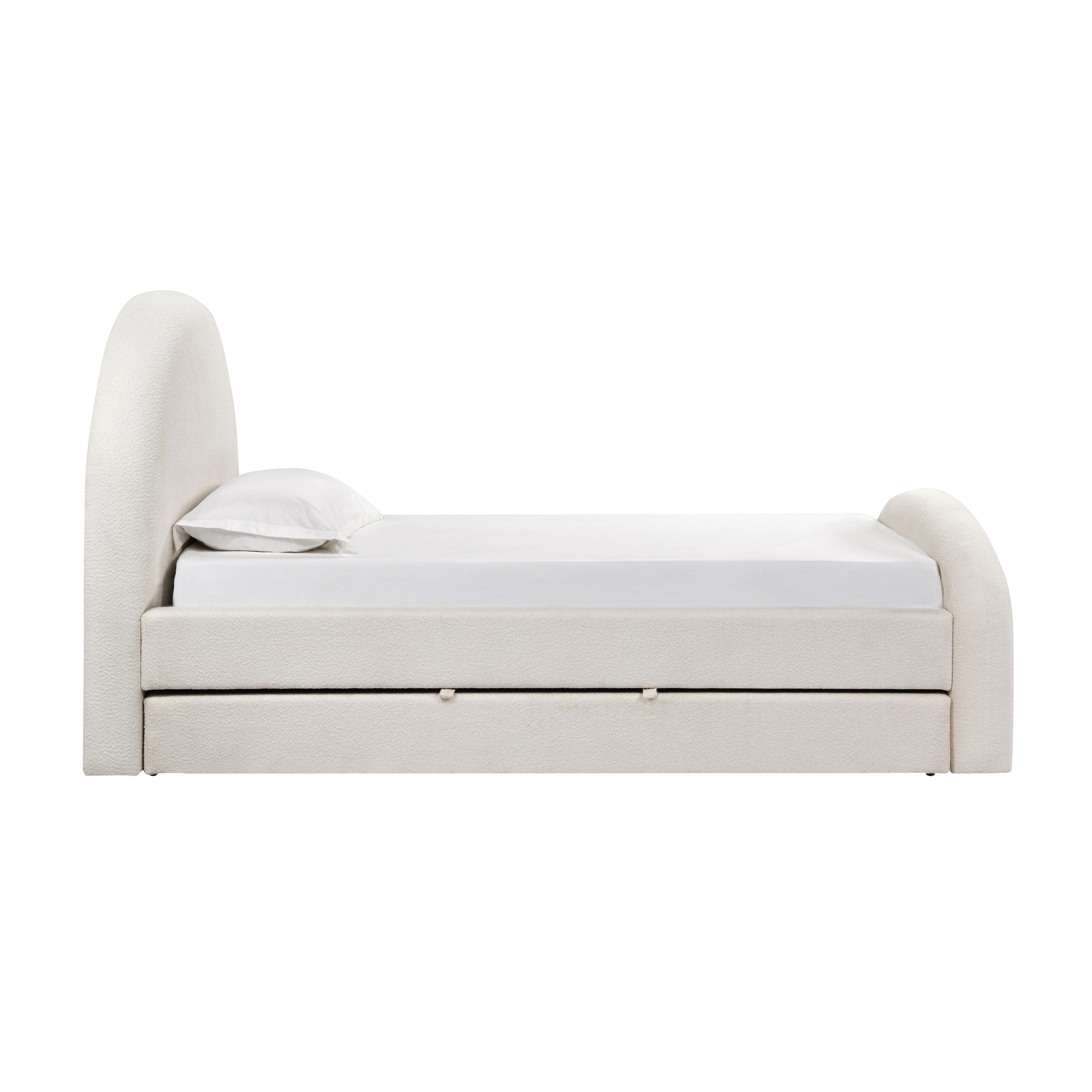 Moon Cream Performance Boucle Twin Trundle Bed