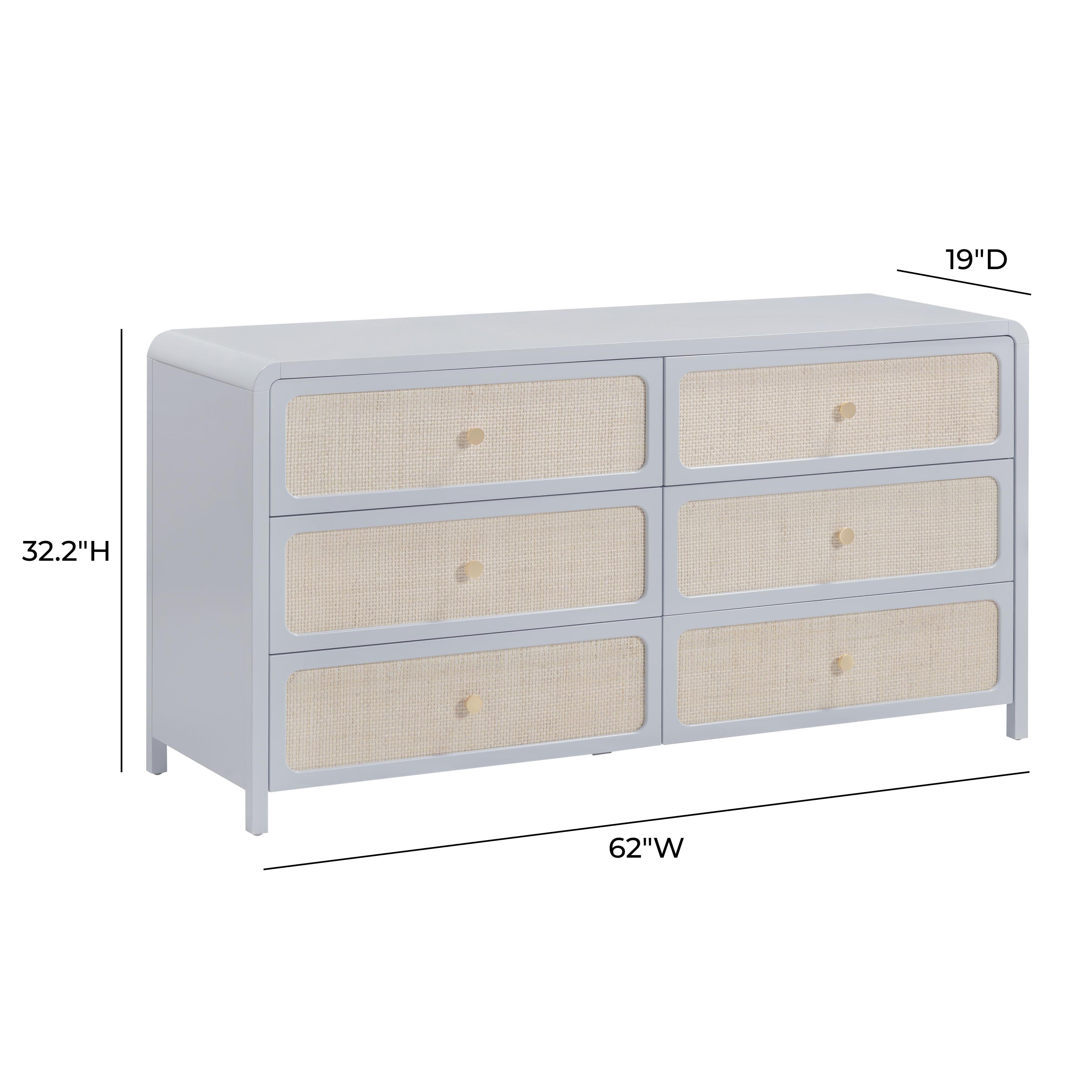 Patty 62" Rattan 6 Drawer Dresser