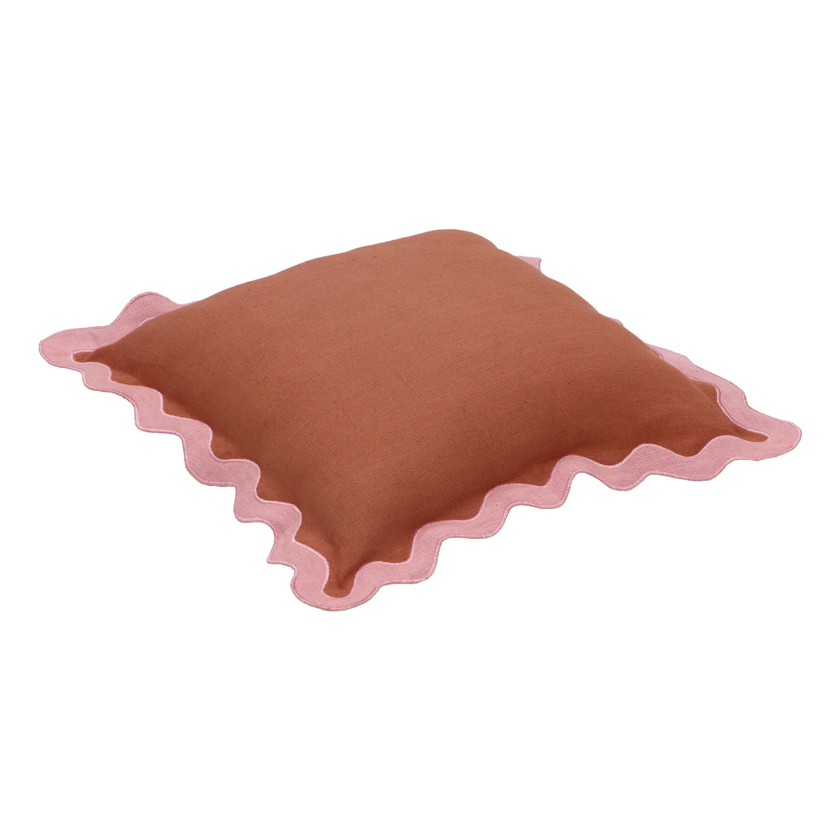 Scalloped Edge 24" Square Throw Pillow Cover