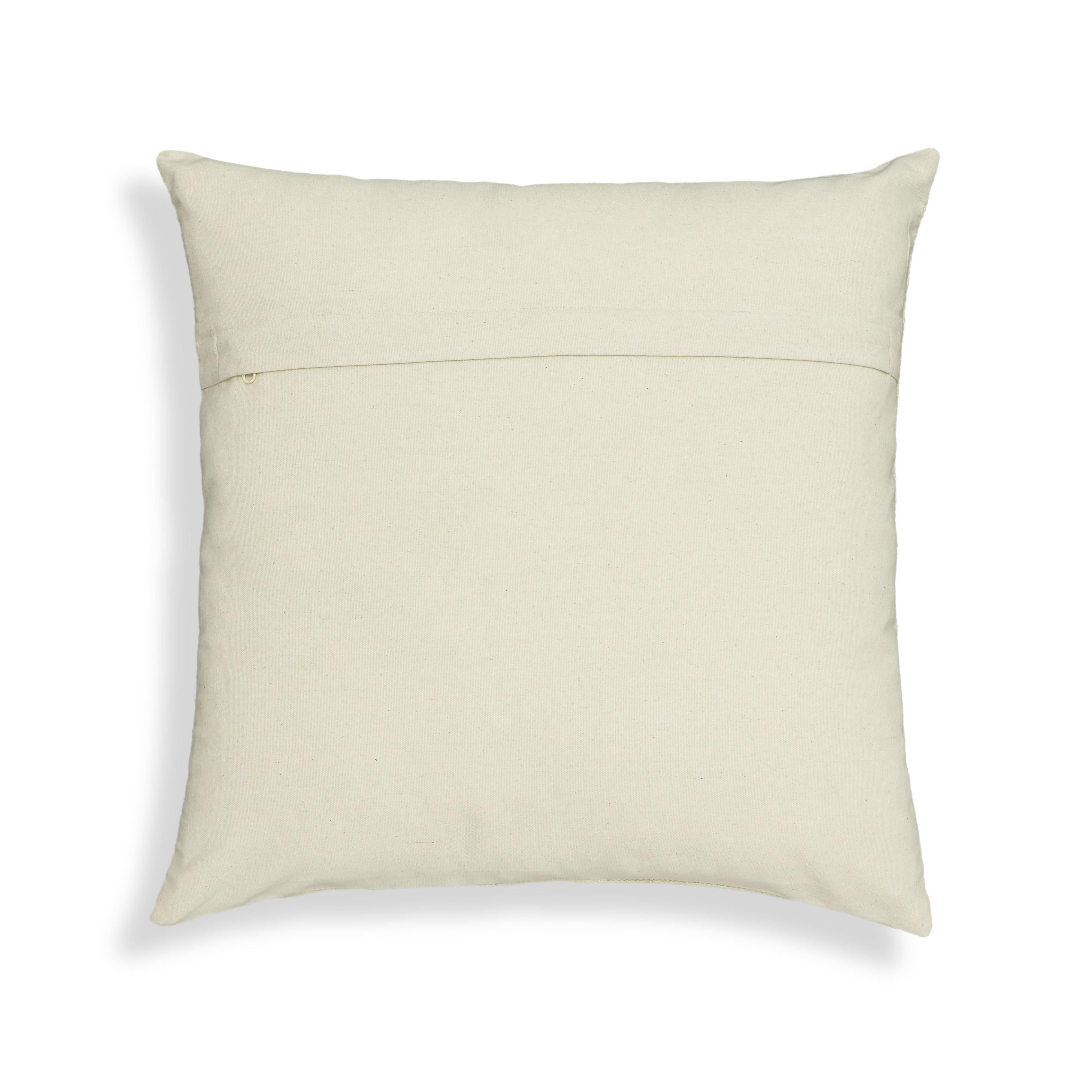 Tulip 20" Embroidered Floral Wool Square Throw Pillow Cover