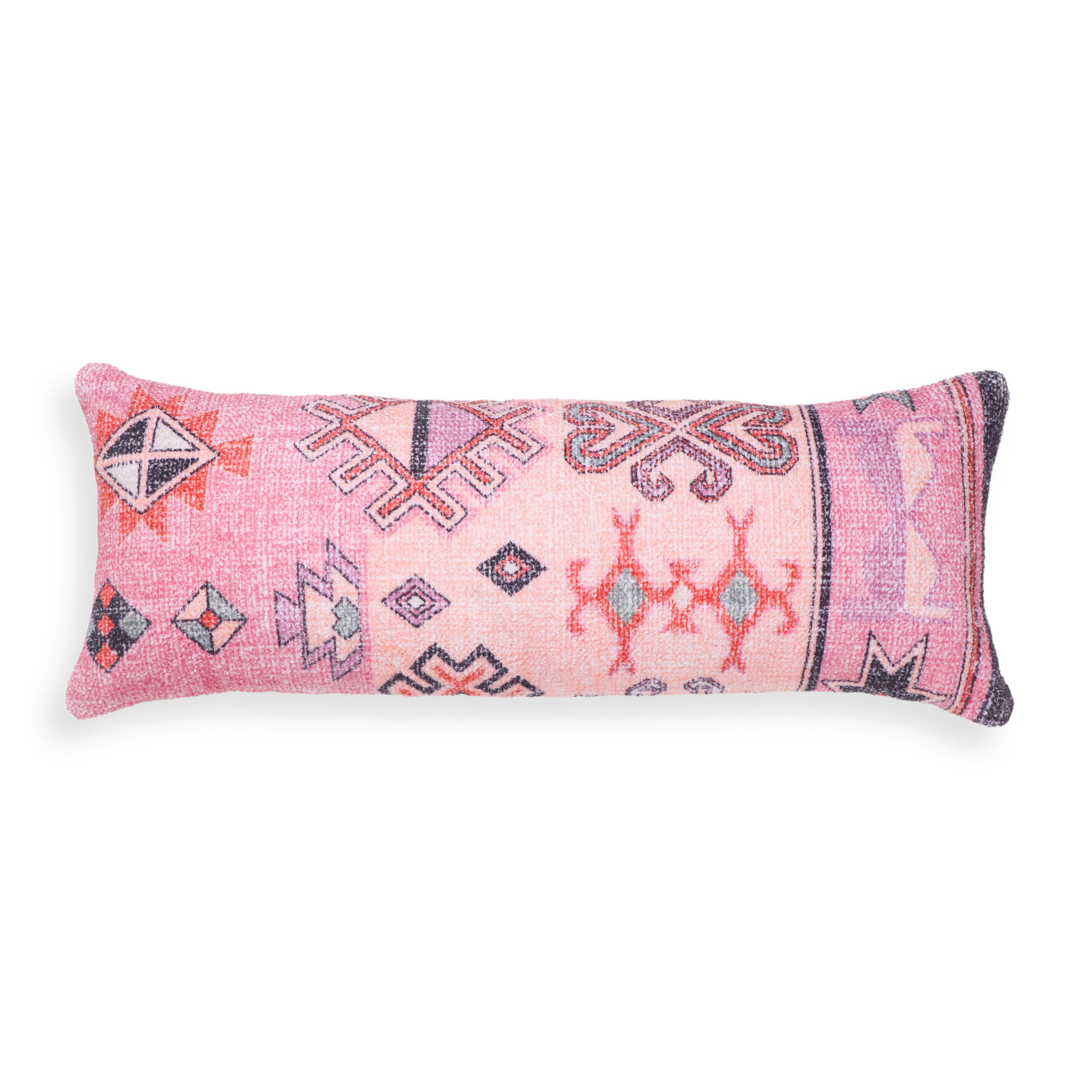 Persia 27"X10" Pink Cotton Bolster Pillow