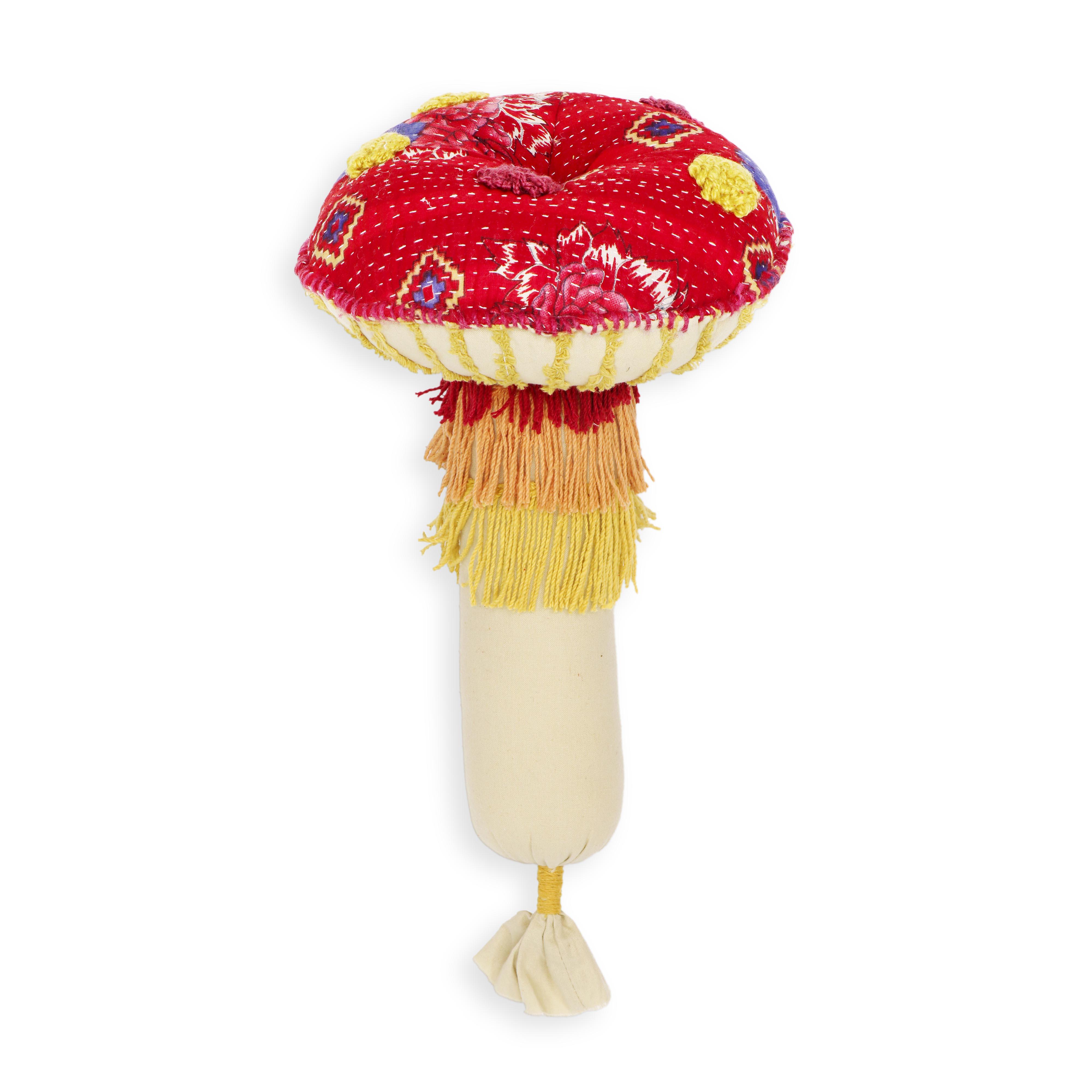Mushroom 9"X15" Hand Sewn Throw Pillow