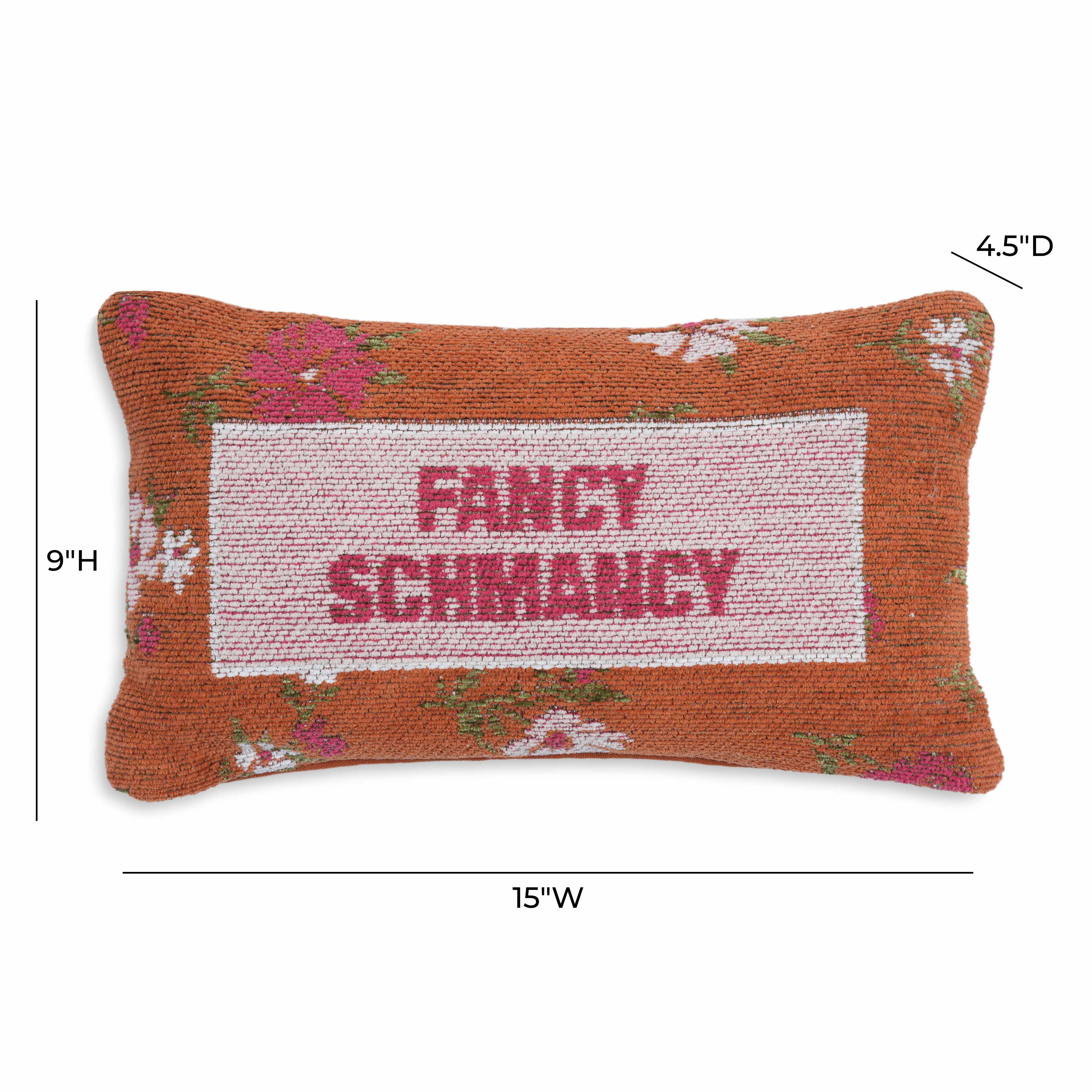 Fancy Schmancy 15"X9" Jacquard Cotton Throw Pillow
