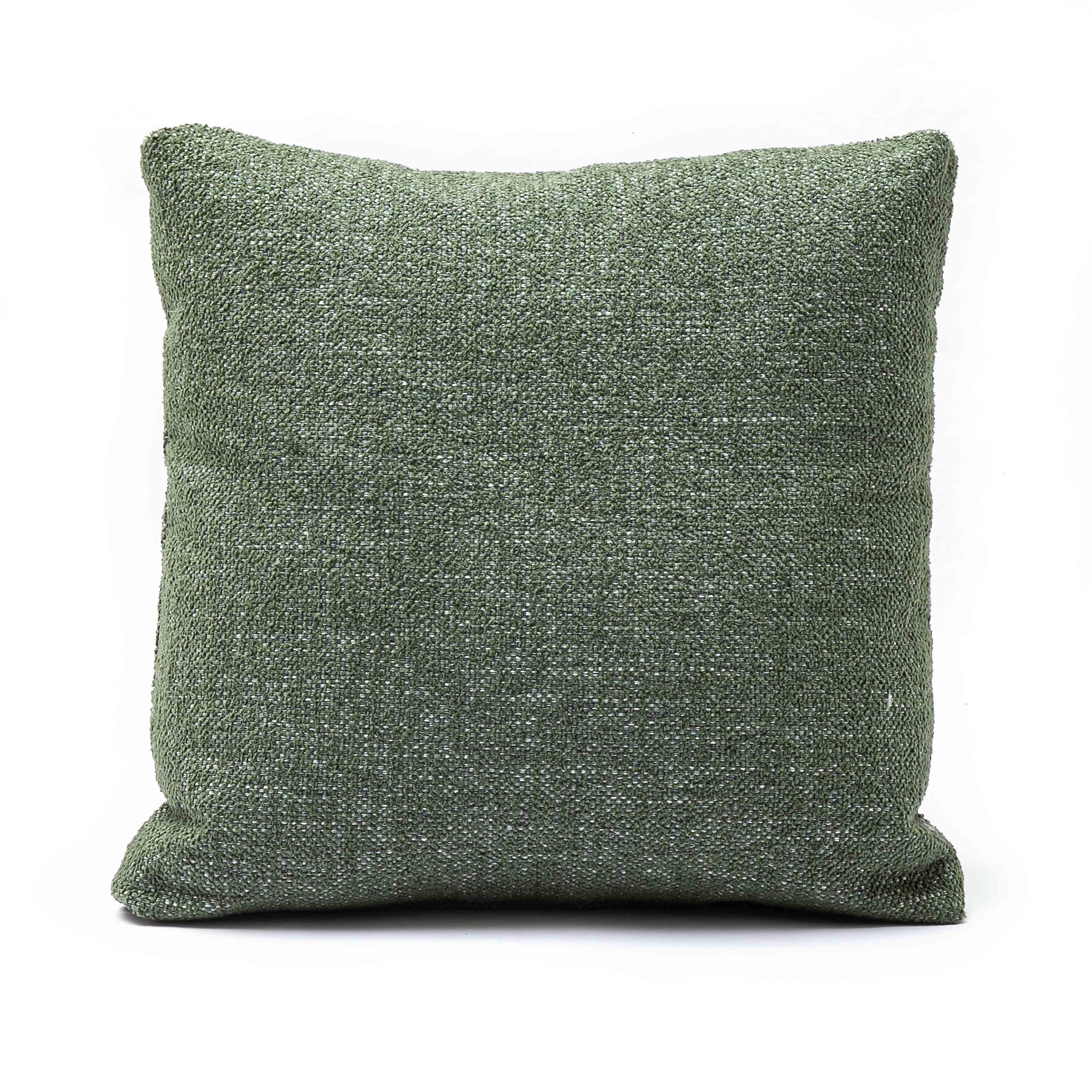 Malolo Green Basketweave Square Vegan-Down Throw Pillow Cover (16"-20")