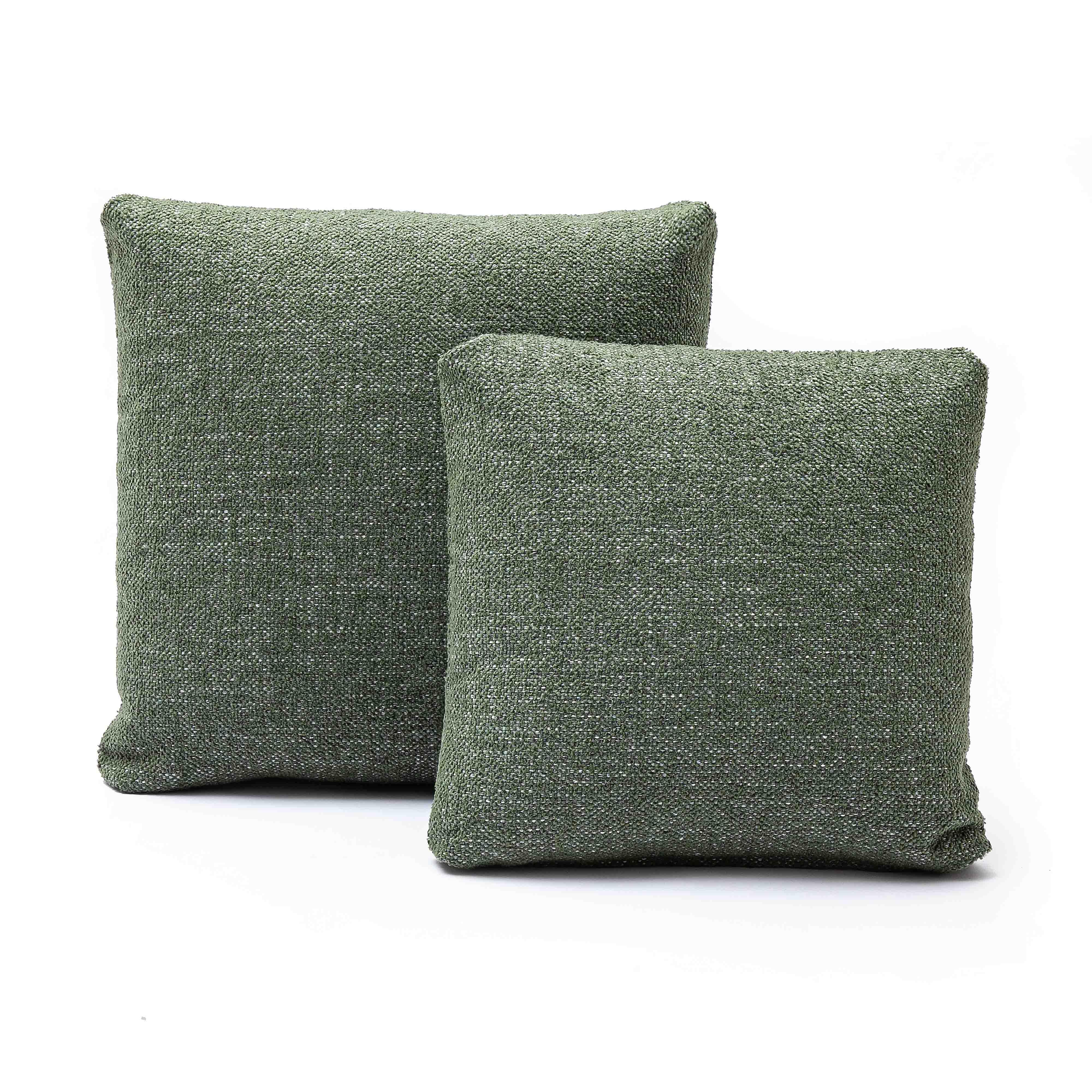 Malolo Green Basketweave Square Vegan-Down Throw Pillow Cover (16"-20")