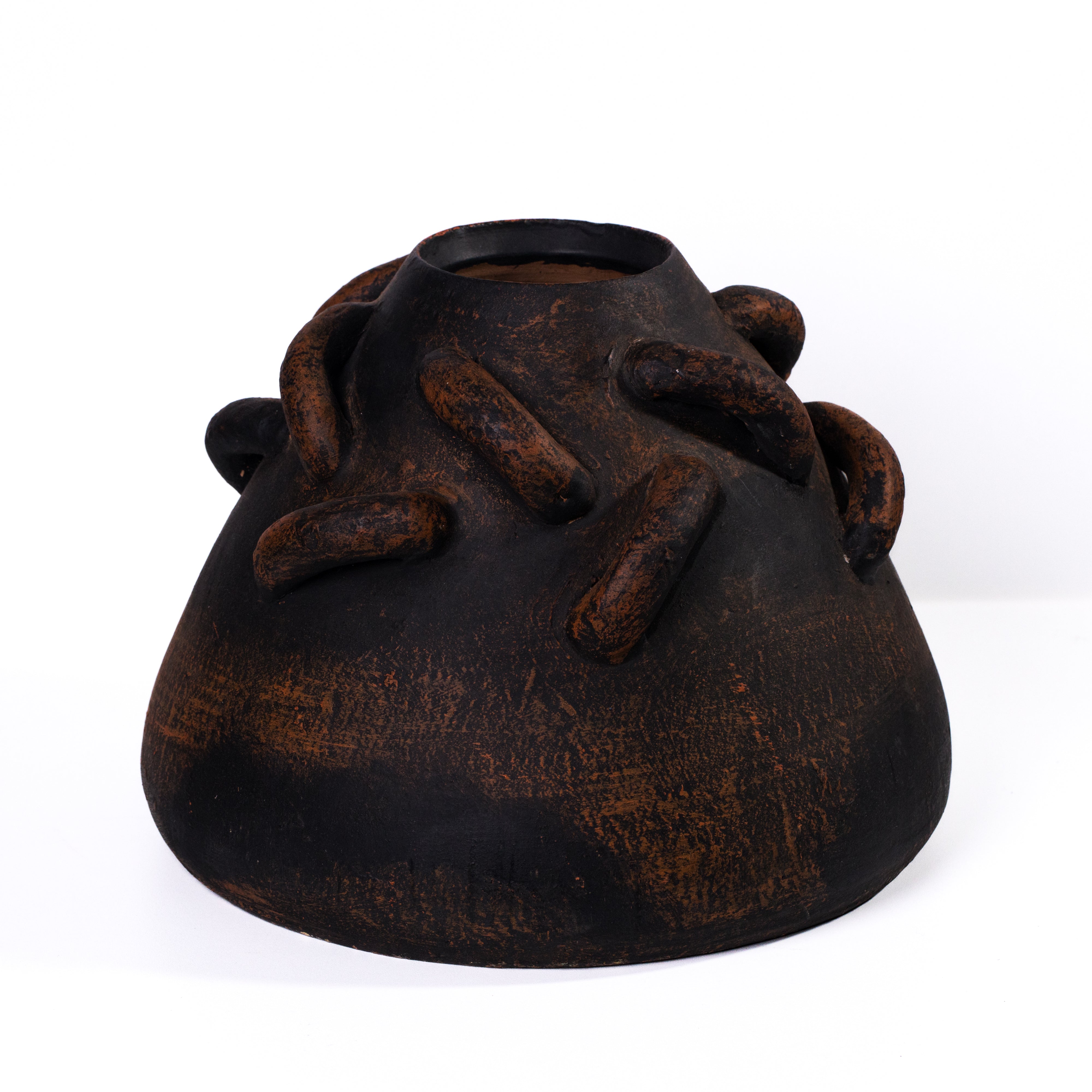 Visha Roped Dark Terracotta Decorative Vase
