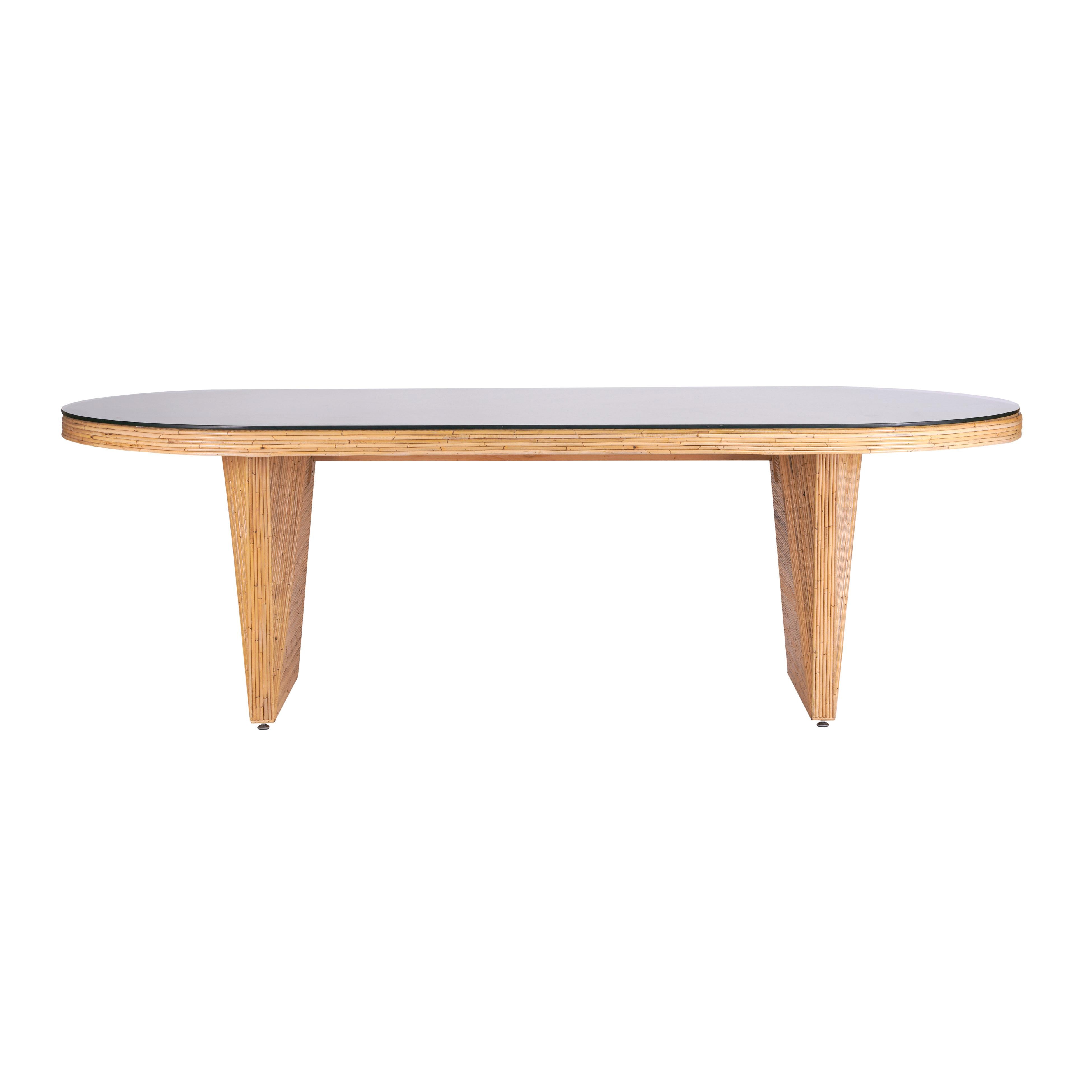 Caren Natural Rattan and Glass Oval Dining Table Dining Tables TOV Furniture , Black Friday Sale TOV Furniture Furniture Sale, Old Bones Co, Mid Century Furniture Sale, Four Hands Furniture, Black Friday Sale Caren Natural Rattan and Glass Oval Dining Table,Gus Sale, Perigold Caren Natural Rattan and Glass Oval Dining Table Dining Tables Black Friday Sale , Perigold Sale Caren Natural Rattan and Glass Oval Dining Table,Caren Natural Rattan and Glass Oval Dining Table Lulu and Georgia, Burke Decor Sale Caren