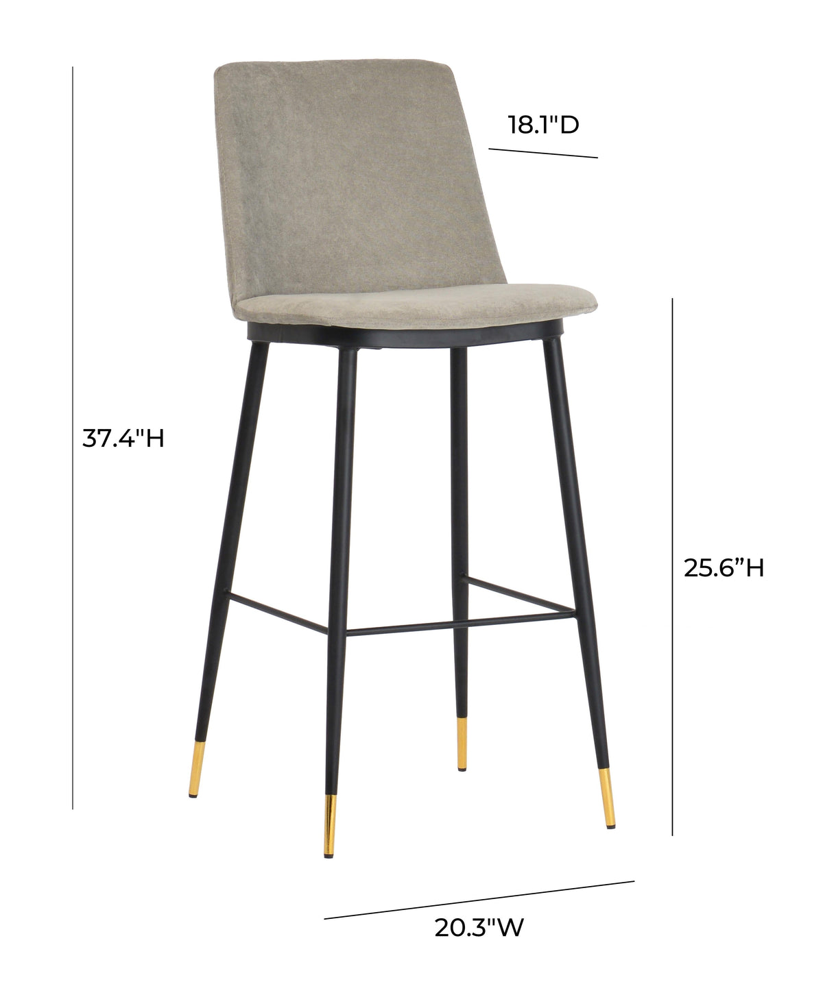 Evora Velvet Counter Stool-Set of 2