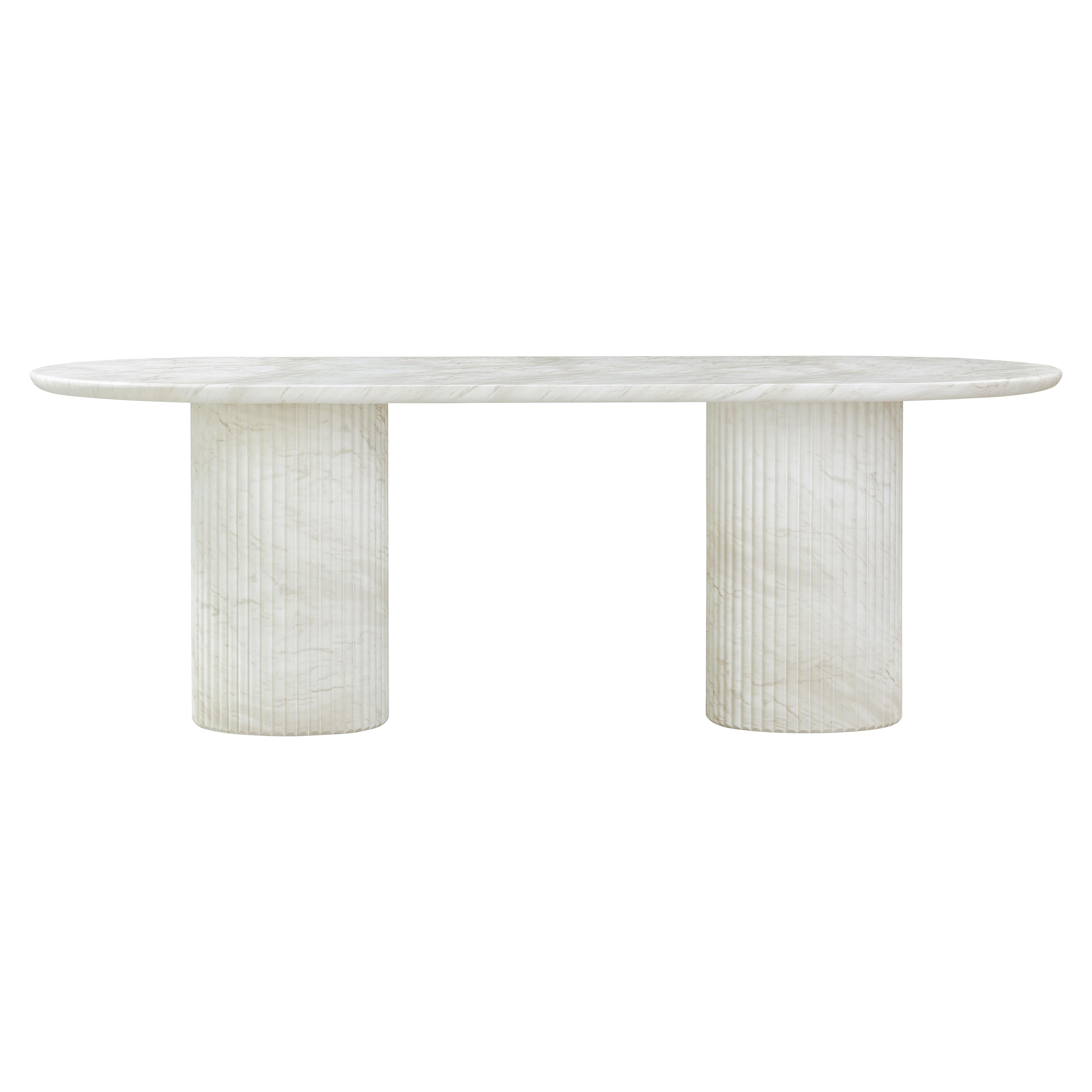 Brut 86" Concrete Patterned Indoor/Outdoor Oval Dining Table