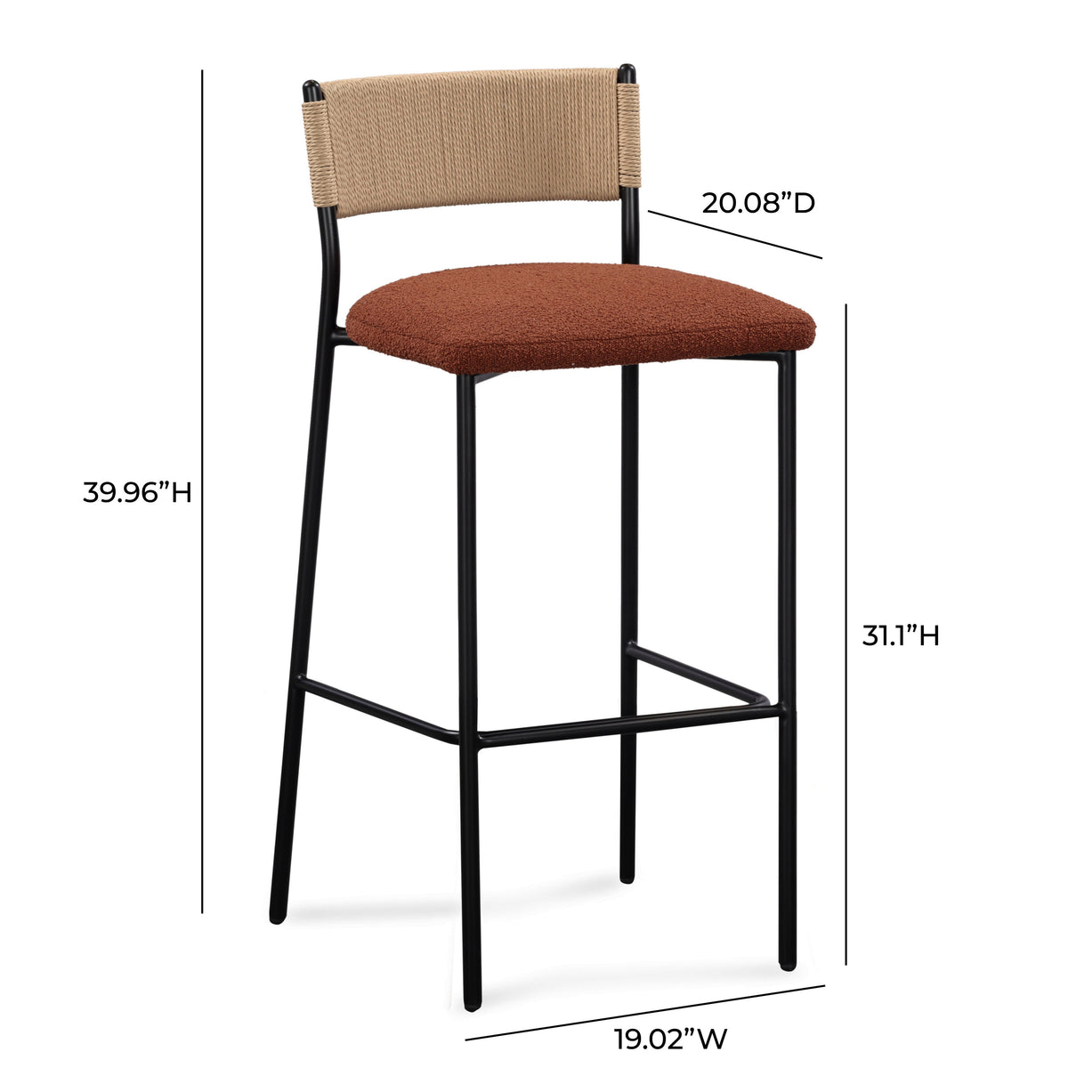 Celine Performance Boucle Stool by TOV Furniture