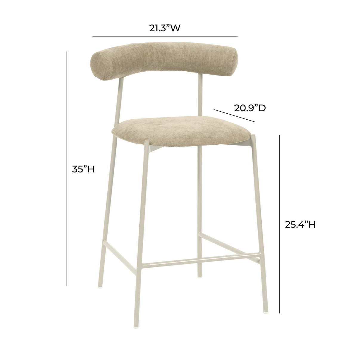 Liliana Performance Velvet Stool by TOV Furniture