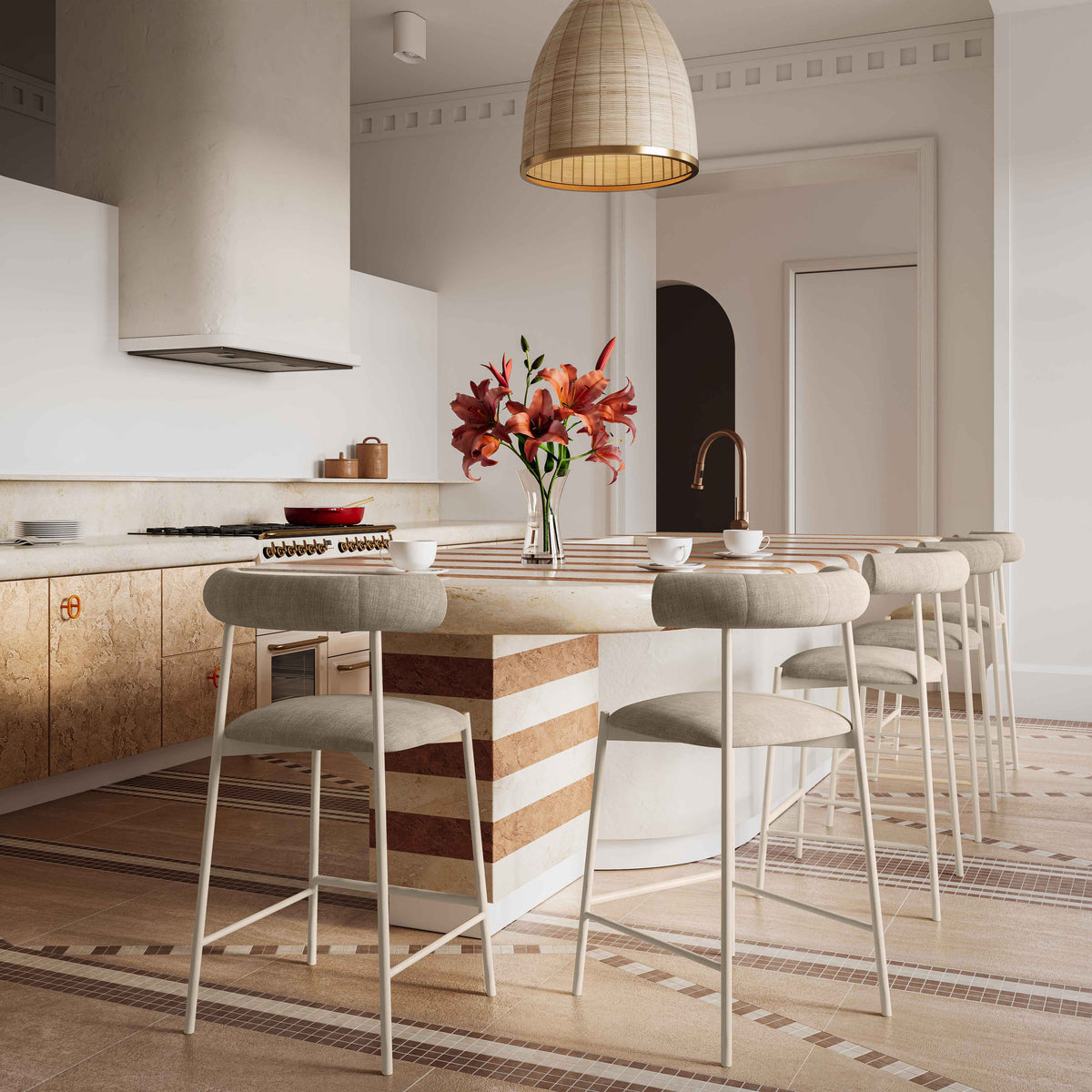 Liliana Performance Velvet Stool by TOV Furniture