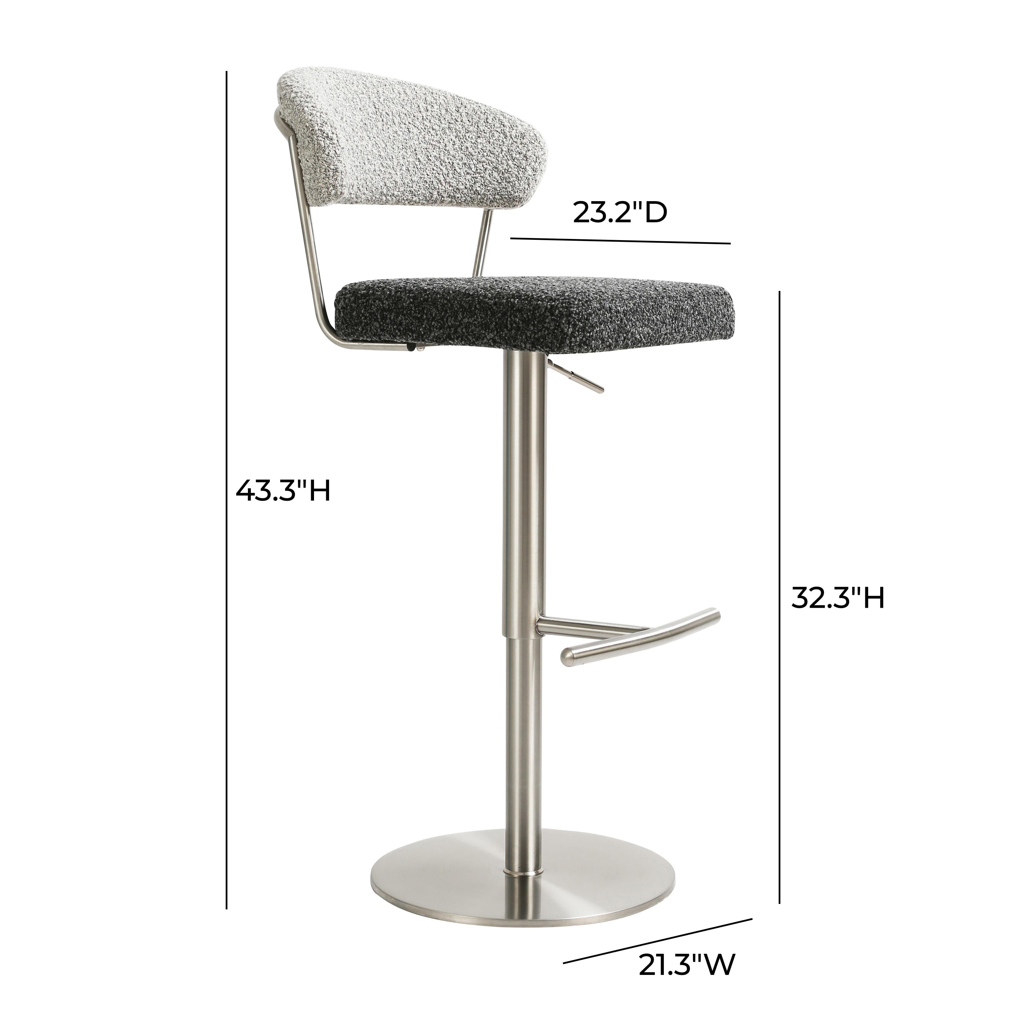 Cosmo Black and Grey Boucle Adjustable Stool Bar & Counter Stools TOV Furniture , Black Friday Sale TOV Furniture Furniture Sale, Old Bones Co, Mid Century Furniture Sale, Four Hands Furniture, Black Friday Sale Cosmo Black and Grey Boucle Adjustable Stool,Gus Sale, Perigold Cosmo Black and Grey Boucle Adjustable Stool Bar & Counter Stools Black Friday Sale , Perigold Sale Cosmo Black and Grey Boucle Adjustable Stool,Cosmo Black and Grey Boucle Adjustable Stool Lulu and Georgia, Burke Decor Sale Cosmo Black