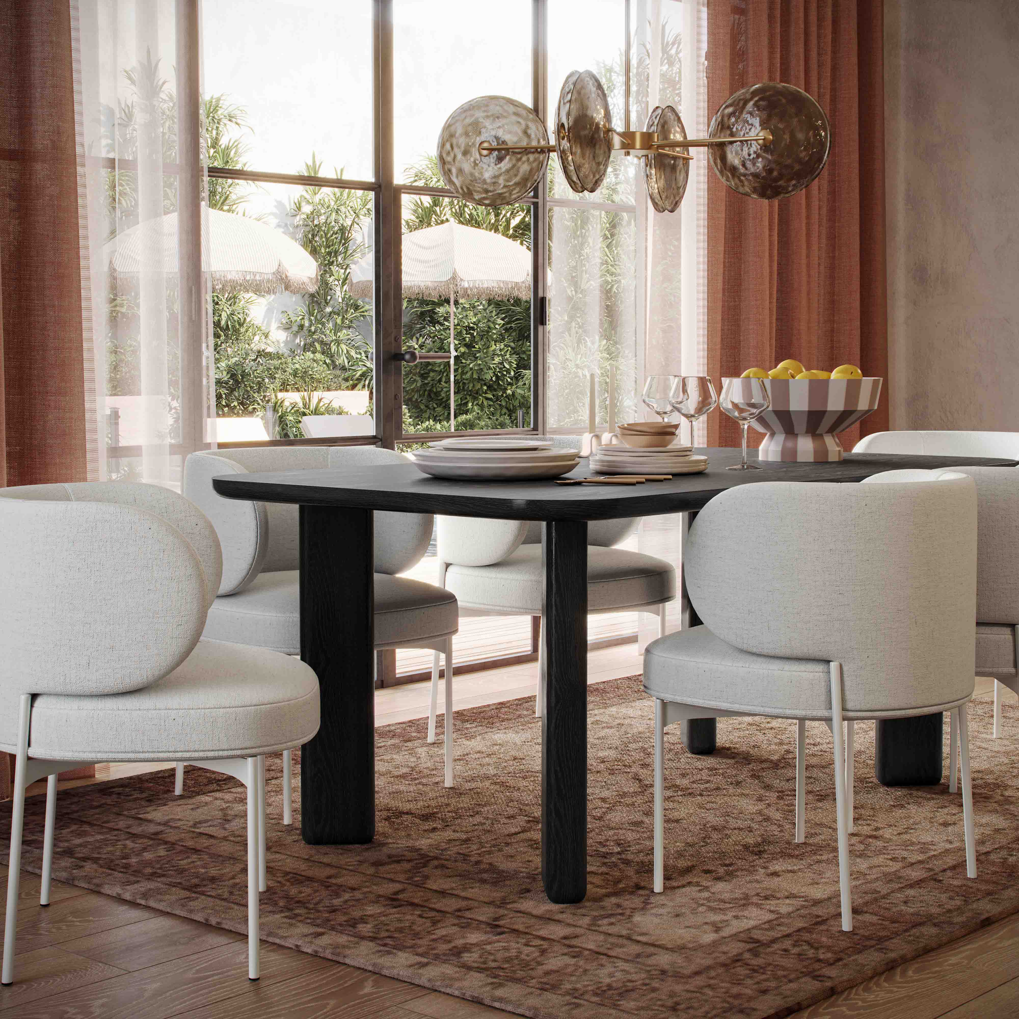 Maureen Cream Performance Upcycled Linen Dining Chair