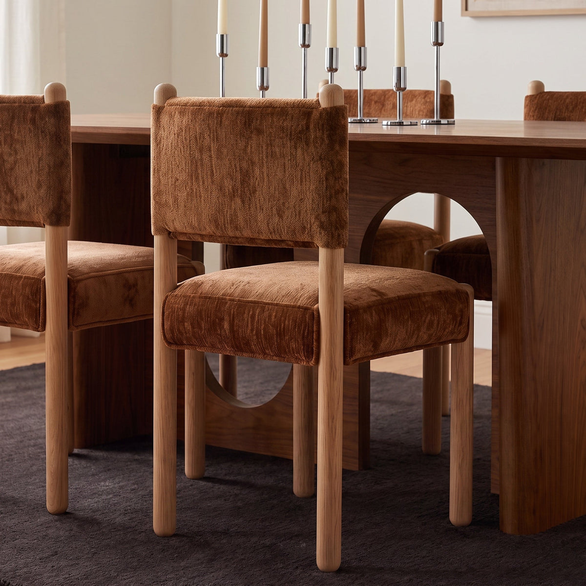 Bruno Thick Performance Chenille Straight Back Dining Chair