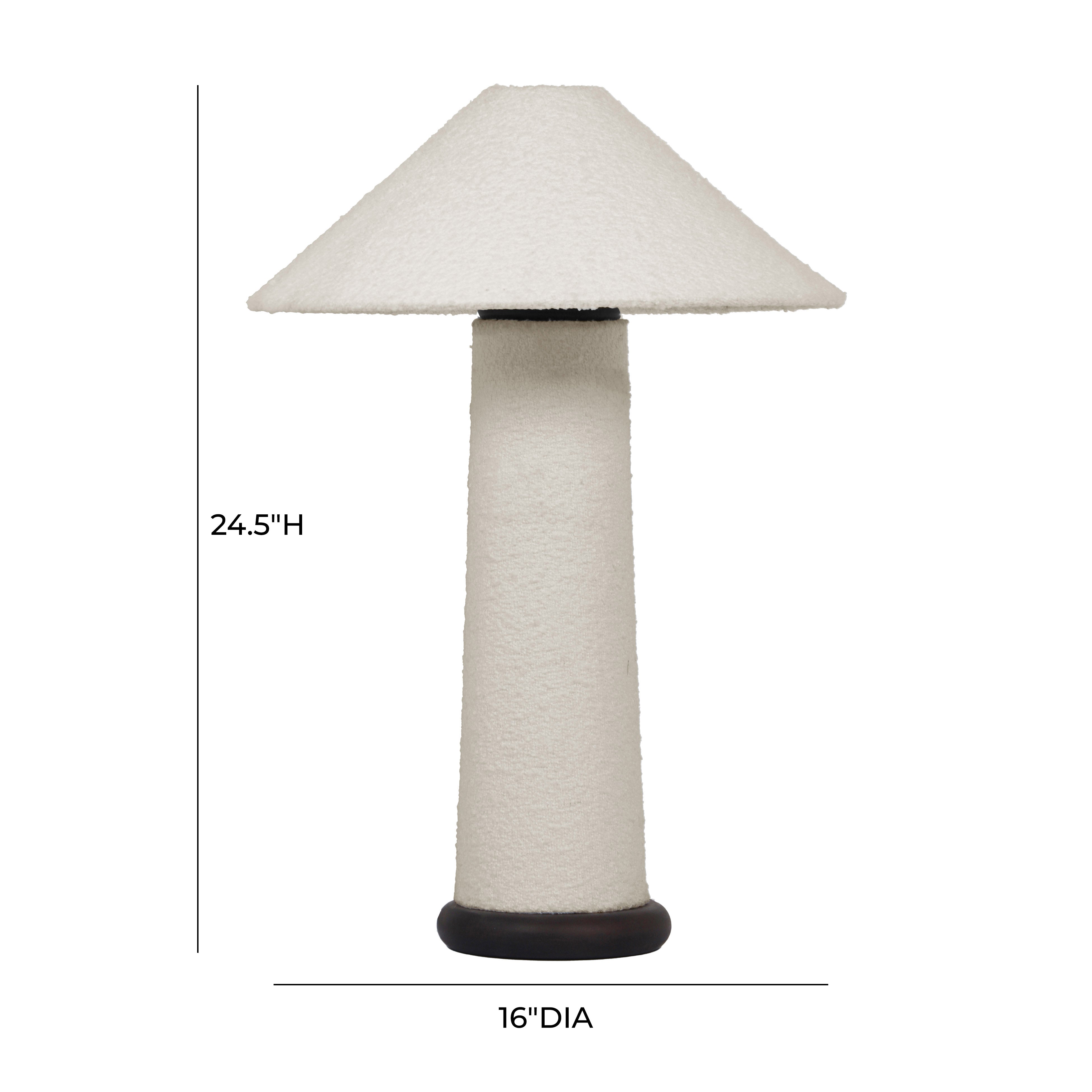 Faith White Boucle Table Lamp