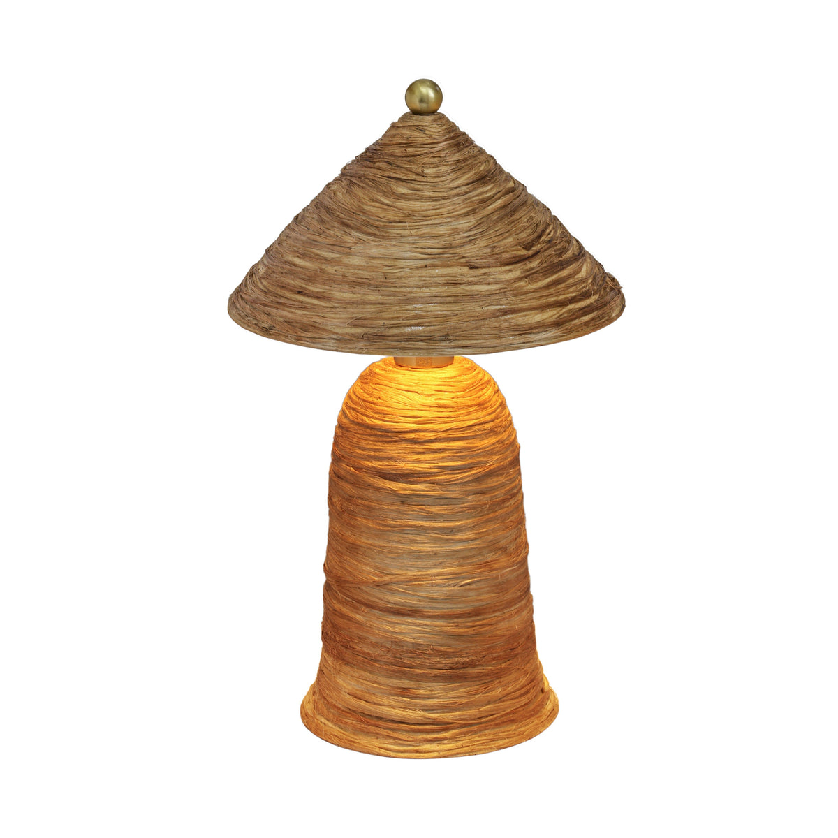 Coco Natural Coconut Fiber Pointed Table Lamp by TOV Furniture