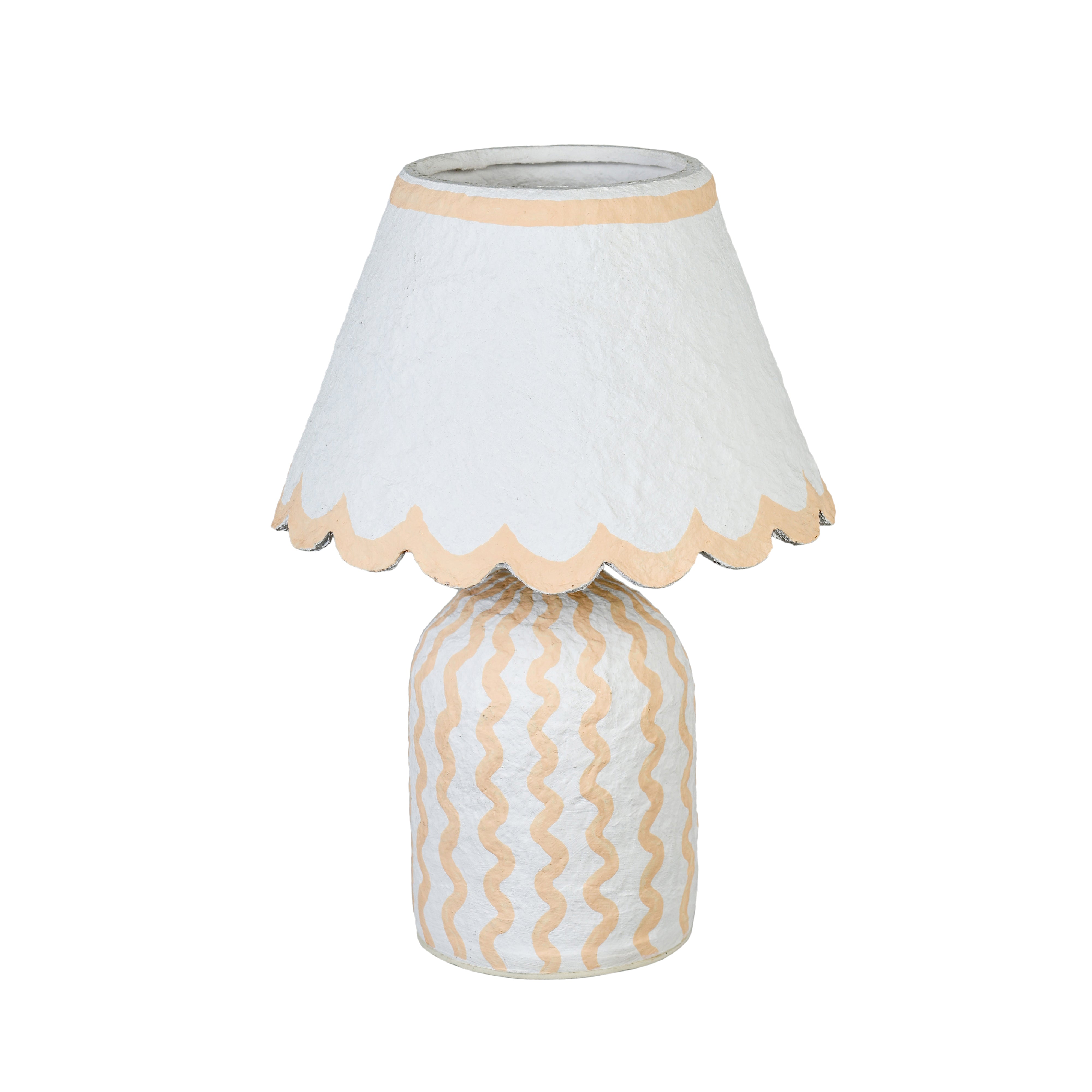 Blum Scalloped Cotton Mache Table Lamp