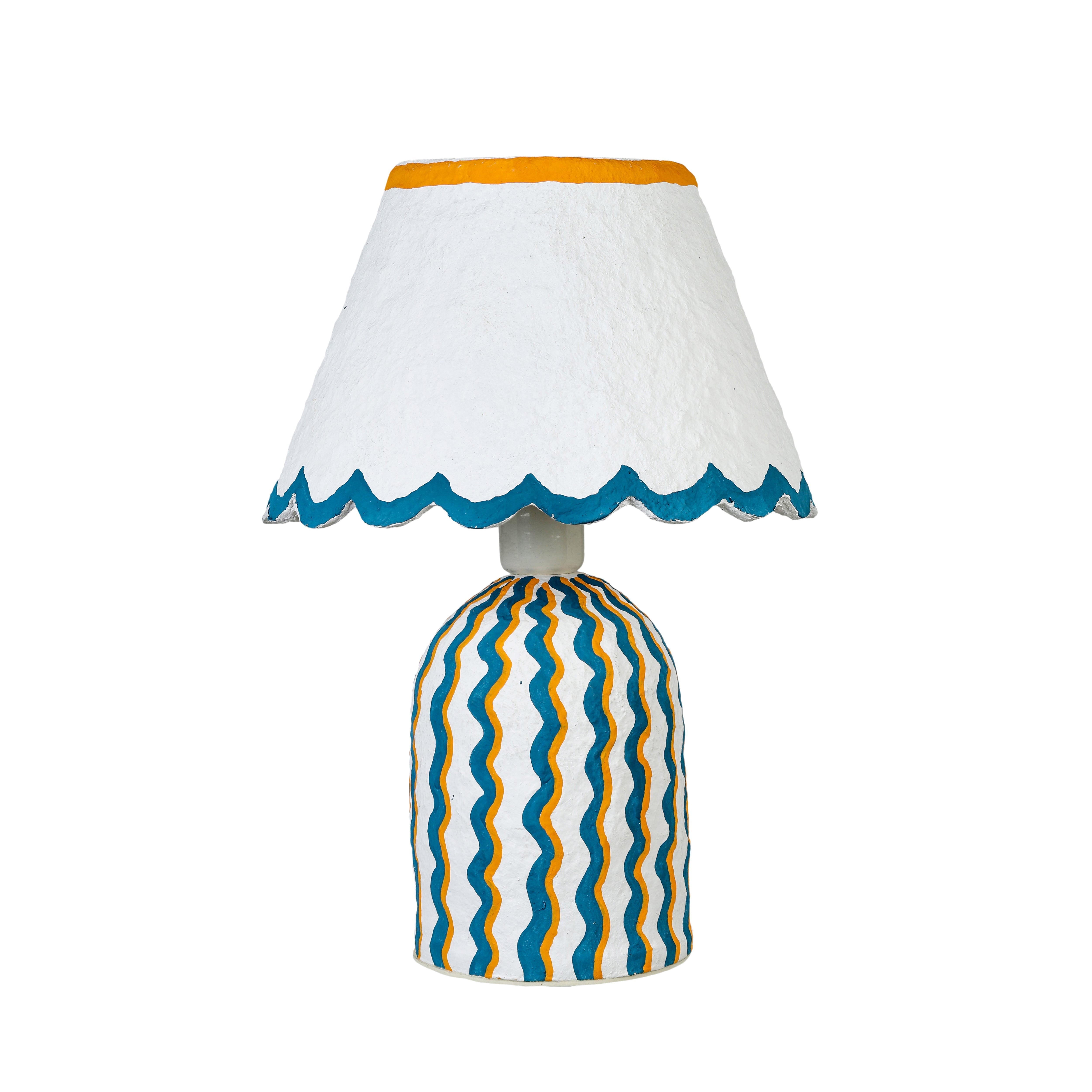 Blum Scalloped Cotton Mache Table Lamp