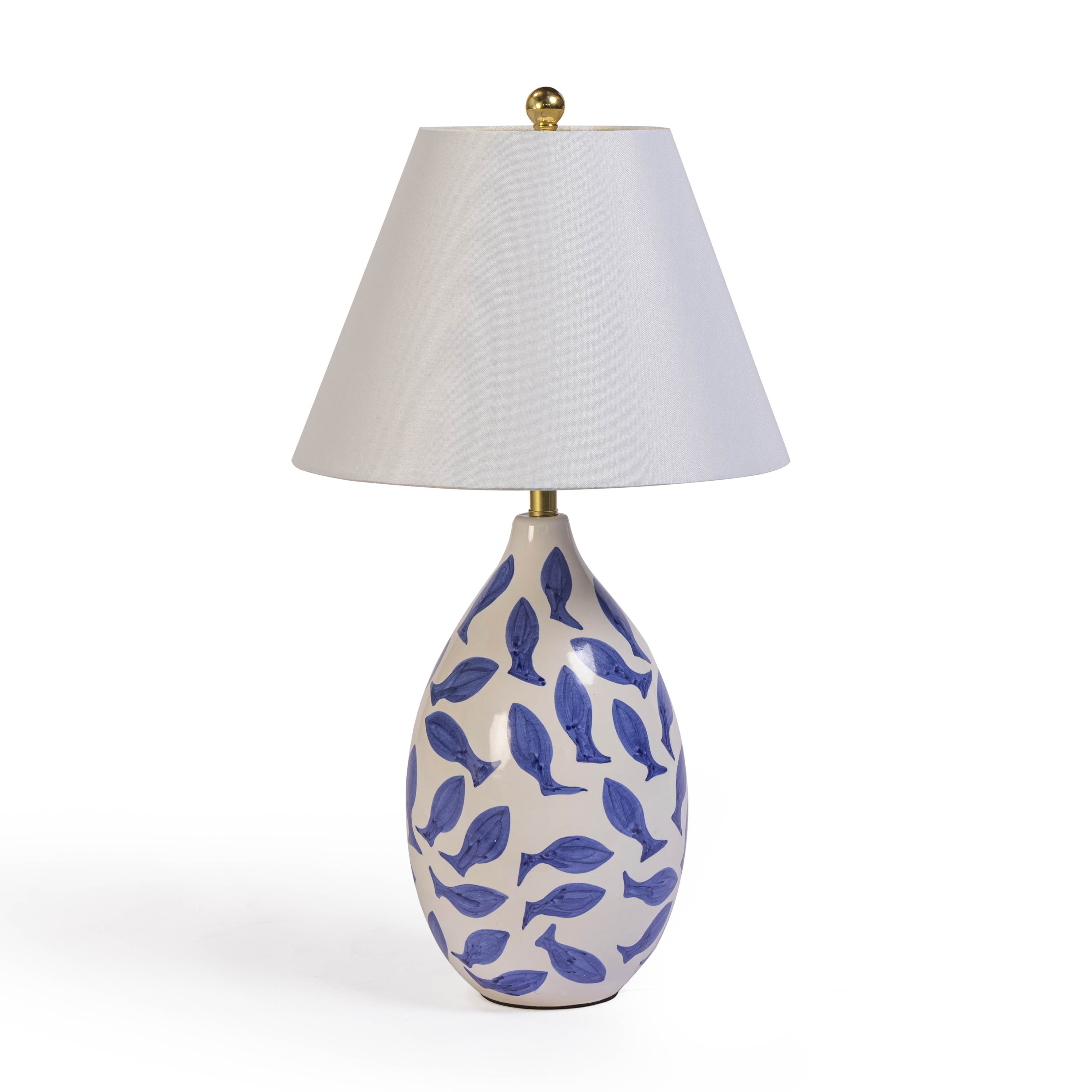 Sardine White Lamp Blue Ceramic Table Lamp