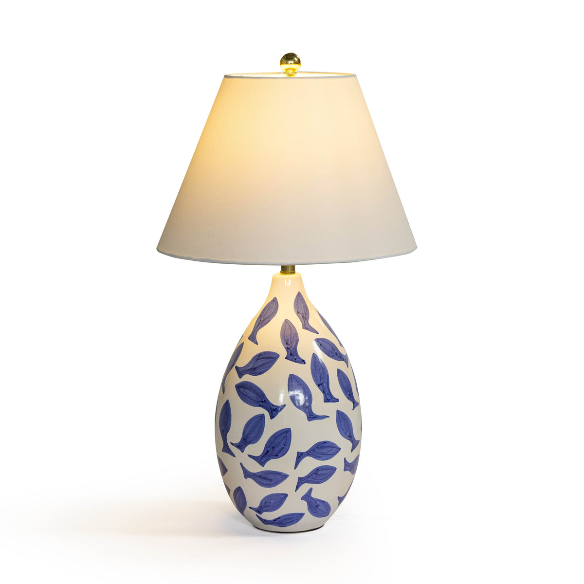 Sardine White Lamp Blue Ceramic Table Lamp