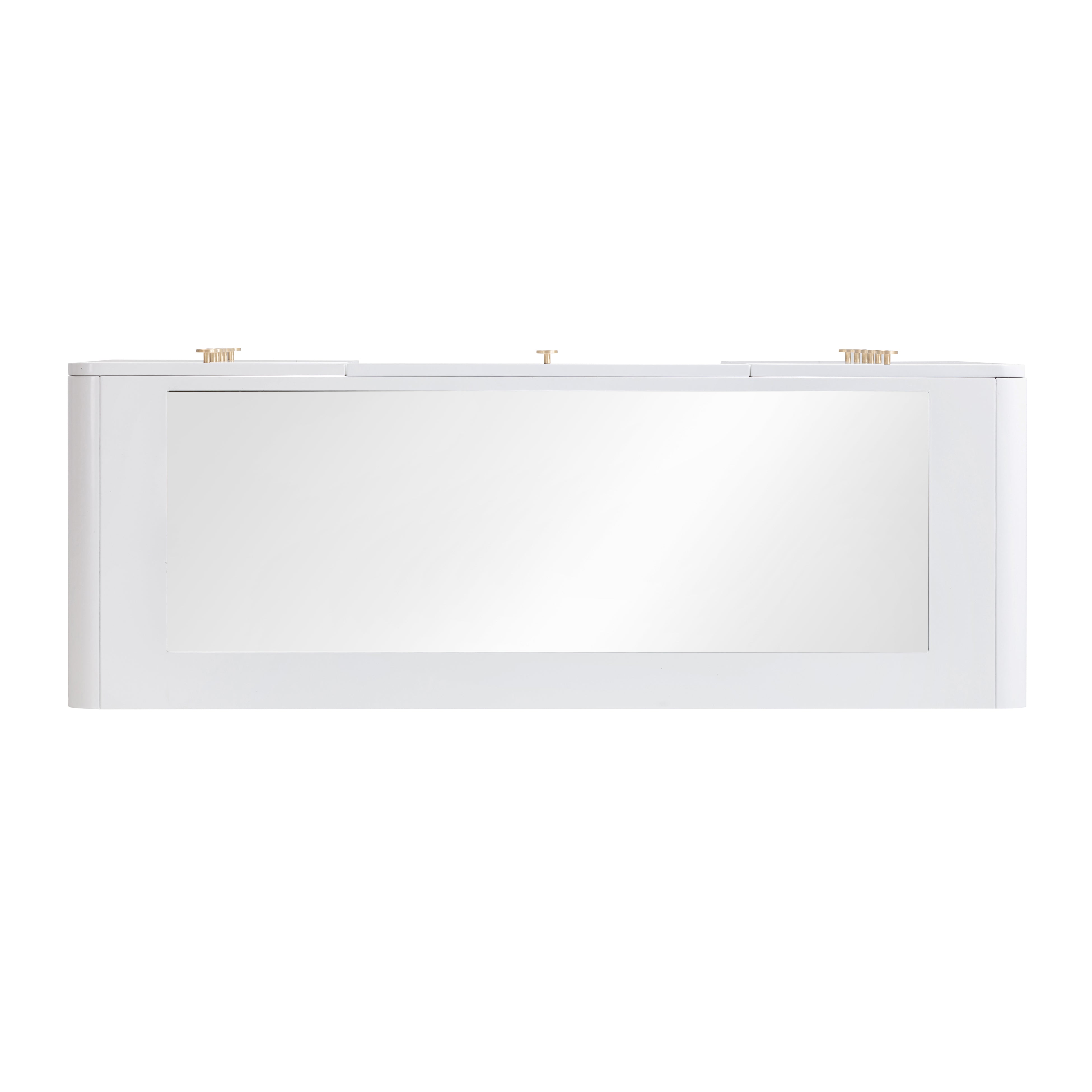 Hollywood White Desk with LED Panel Vanity Mirror